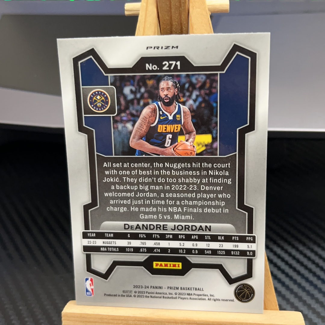 2023-24 Panini Prizm DeAndre Jordan 德安德鲁 乔丹 掘金 银折 折射 prizm系列 pz 卡品如图 凑图必备 值得收藏!免费代卖!