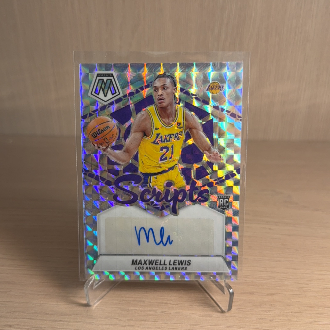 2023-24 Panini Mosaic Maxwell Lewis RC 【免费代卖】湖人 新秀 RC 马克斯韦尔 刘易斯 马赛克 签字 贴签 银折 折射 卡品如图 值得收藏!!