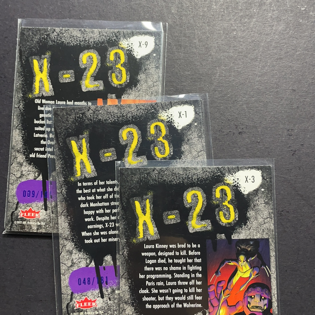 2024 Fleer Marvel (MCU) Ultra金刚狼 X-23 劳拉 X-23造型特卡蓝平行181编3张打包 序号见图2 2024 漫威Fleer Ultra金刚狼系列 粉条代拍