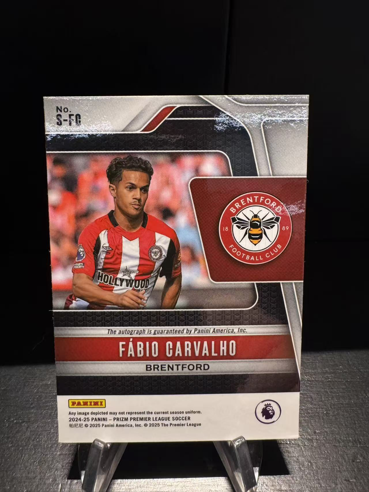 龖2024-25 panini prizm 英超PZ Fábio Carvalho 法比奥 卡瓦略 布伦特福德 签字 base 卡品如图 MJ002M