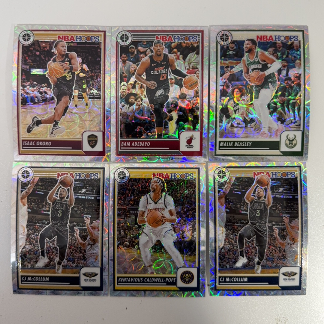 【免费代卖】6张 打包 lot HOOPS 折射 阿德巴约 波普 麦科勒姆 奥控股 马刺 骑士 勇士 湖人 火箭 独行侠 魔术 值得收藏!!