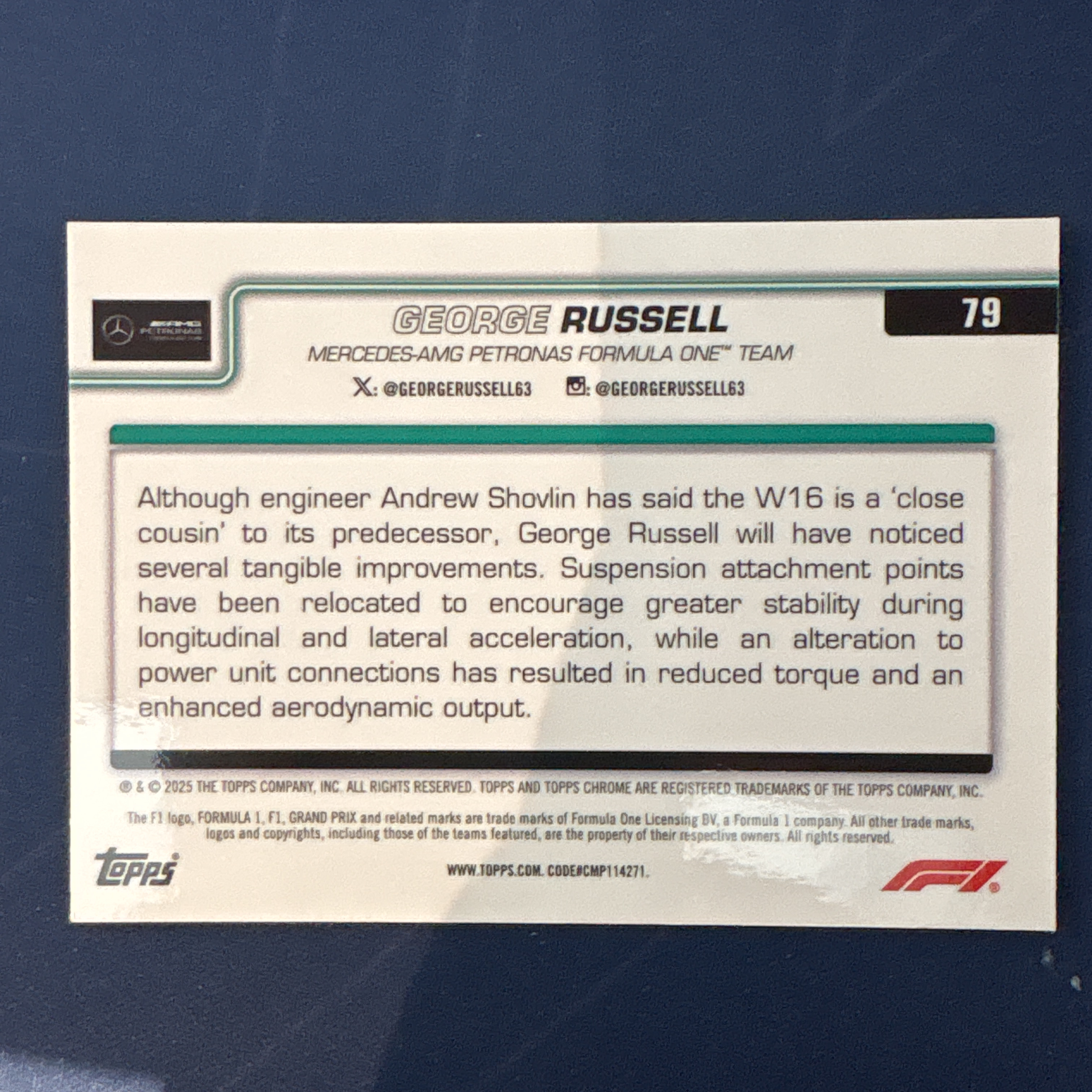 2025 Topps Chrome George Russell 【爆爆代卖】F1 75周年 乔治 拉塞尔 黑白方格旗折 棋盘折 格子折 梅赛德斯奔驰 车队 赛车选图 专收必备 卡品如图 #冷哥