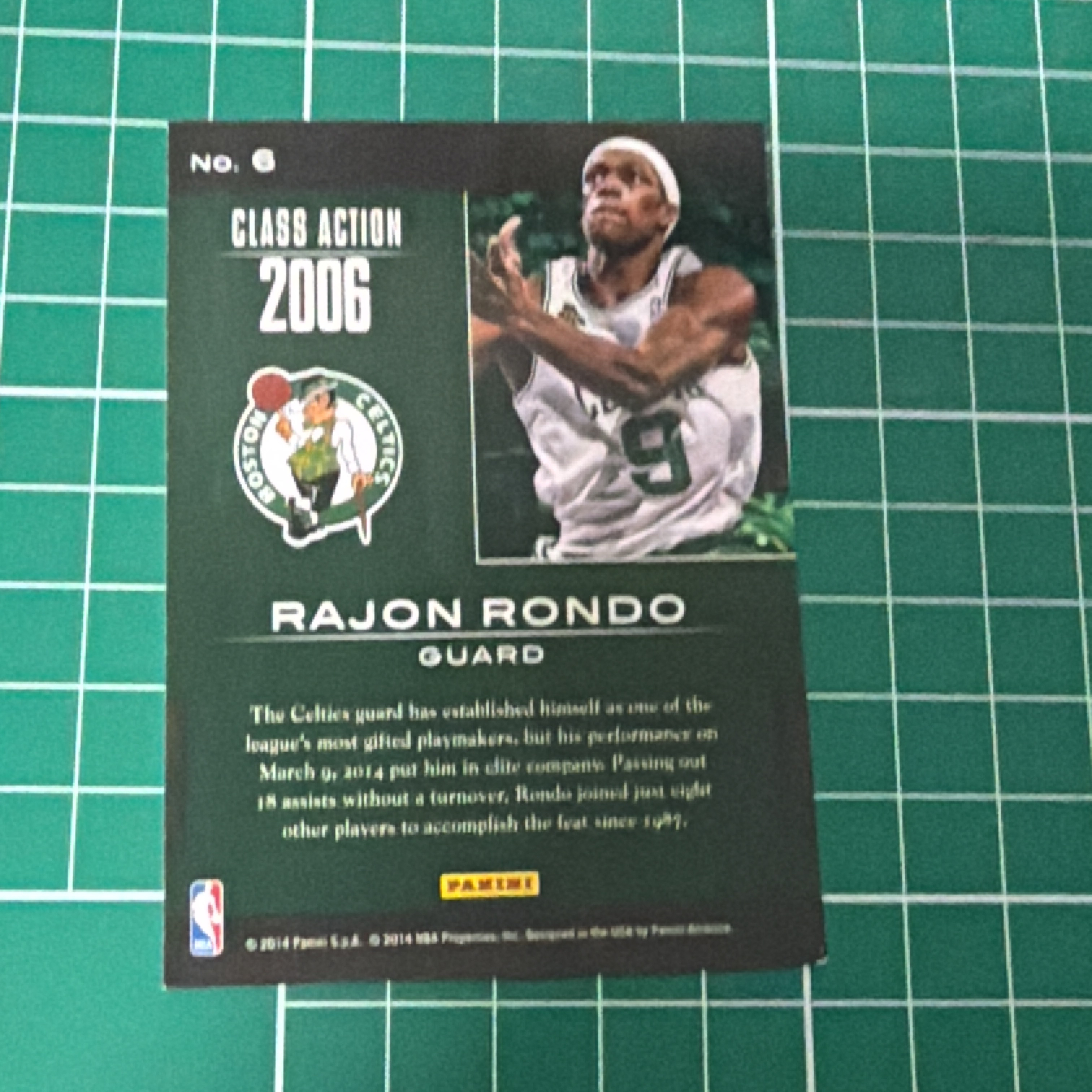 2014-15 Panini S.p.A Rajon Rondo 中雅图/中亚图 拉简朗多 隆多 Class Action特卡 闪卡 新秀年选图老卡 绝版卡 稀有大比例
