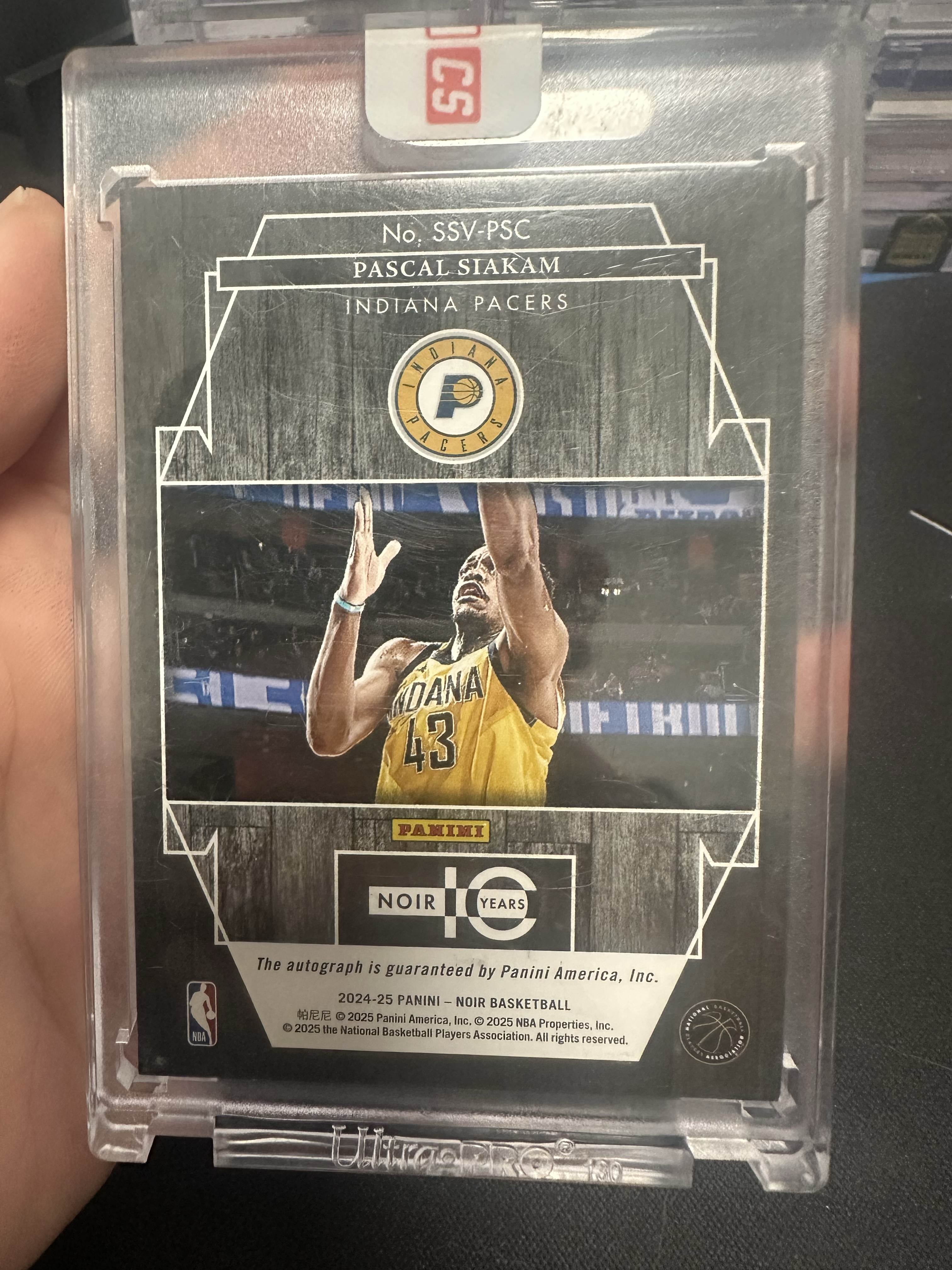 2024-25 Panini Noir Pascal Siakam 西亚卡姆 诺尔 /99编带编限量 签字 银笔卡签 聚光灯 步行者队/原封砖 添