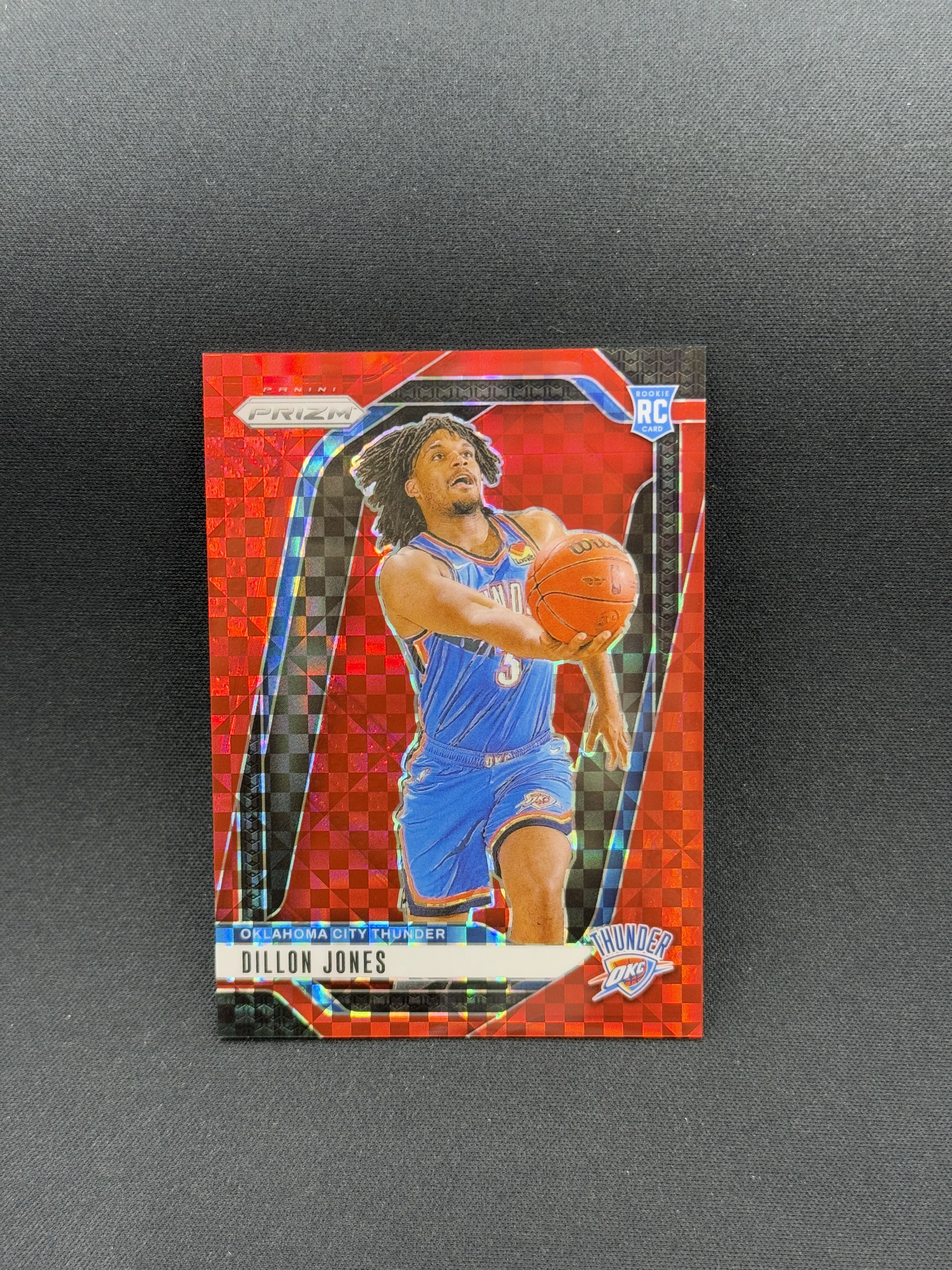 2024-25 Panini Prizm Dillon Jones RC 【小贝代拍】NBA Pz 雷霆 新秀 狄龙 琼斯 红棋盘折 75编 卡品如图 拍前看描述 H BT