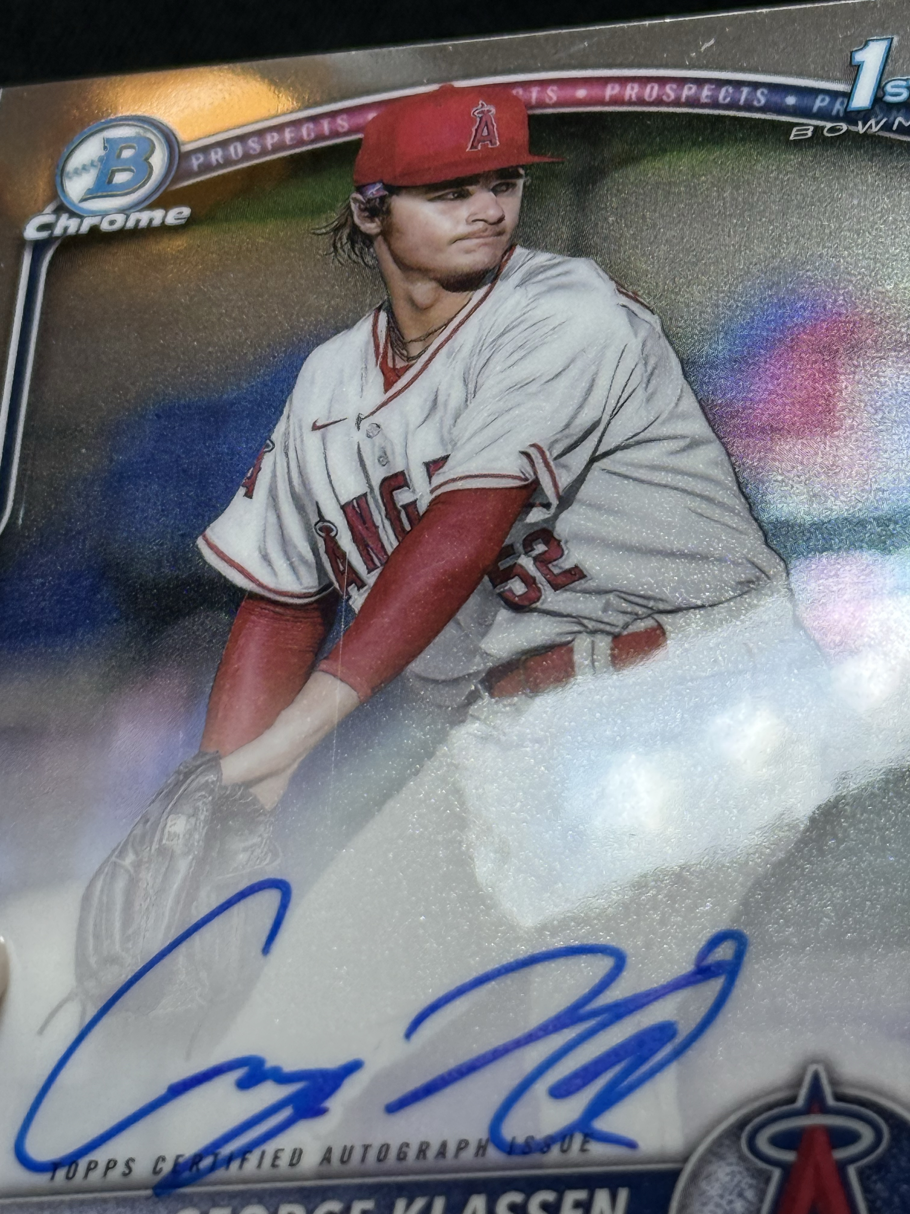2025 Topps Bowman Chrome George Klassen RC 【小贝代拍】棒球 1ST 新秀 洛杉矶天使 乔治 克拉森 签字 卡签 瑕疵如图 拍前看描述 H EW