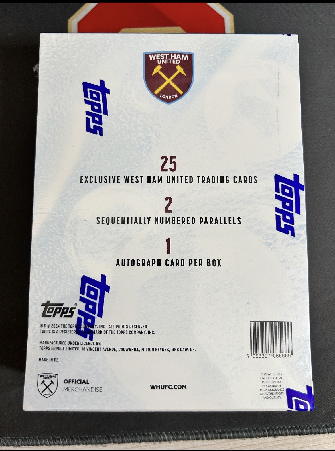 『BGC卡藏』2023-24 Topps West Ham United Team Set 西汉姆联队盒 每盒25张卡 平均每盒 1张签字 2张带编 性价比极高 众多好人签字、多签 ZY
