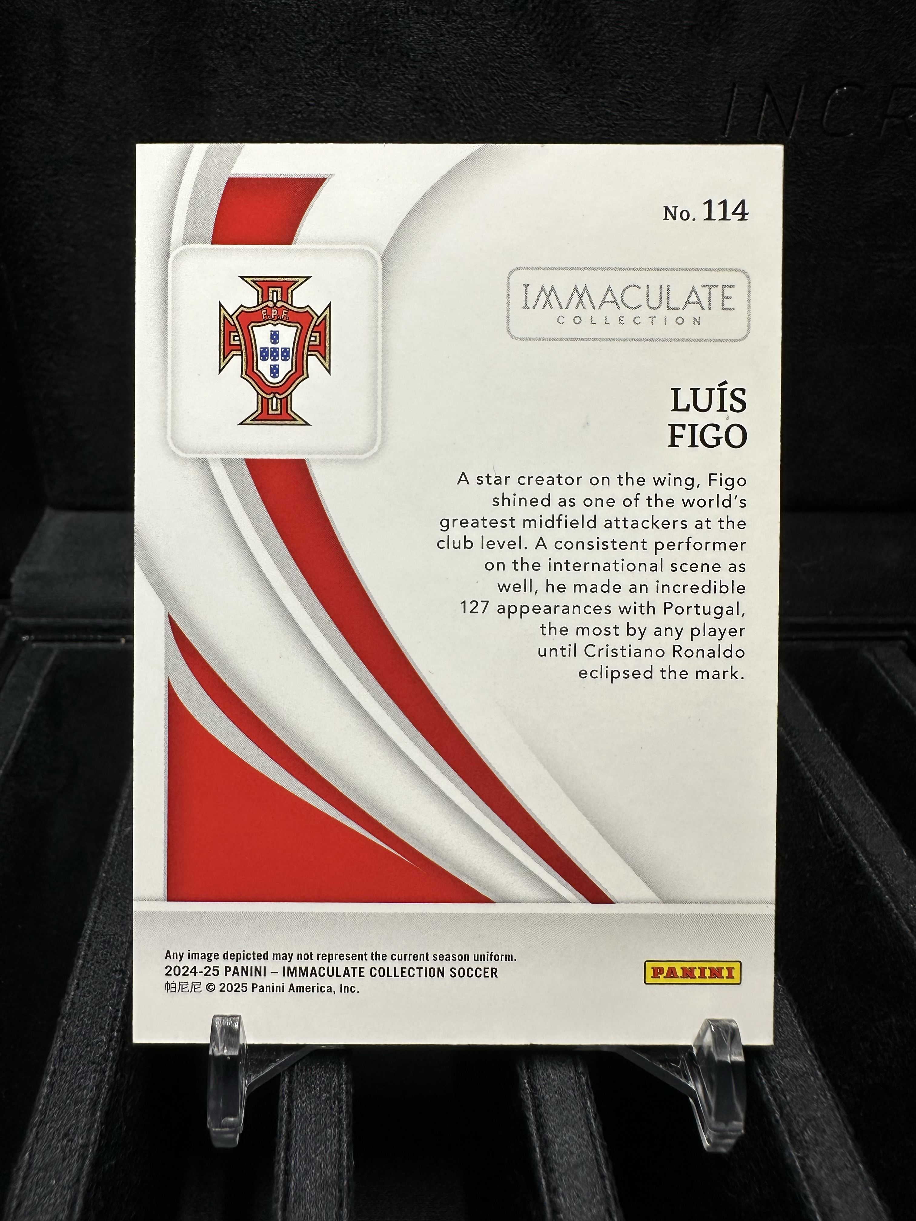 2025 Panini Immaculate luis Figo 路易斯菲戈/70编 铜平行 葡萄牙选图爱咪咪高端系列卡品如图 皇马银河战舰传奇元老大罗小贝齐达内队友 C罗老大哥 巴萨 国米收藏