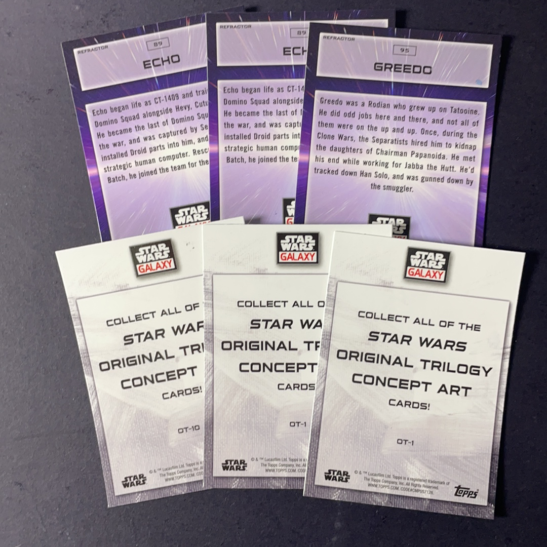 2025 Topps Star Wars 星球大战 莱娅公主 卢克天行者 汉索罗 正传三部曲概念稿特卡+银折射打包 2022 Topps Chrome星战银河Galaxy系列