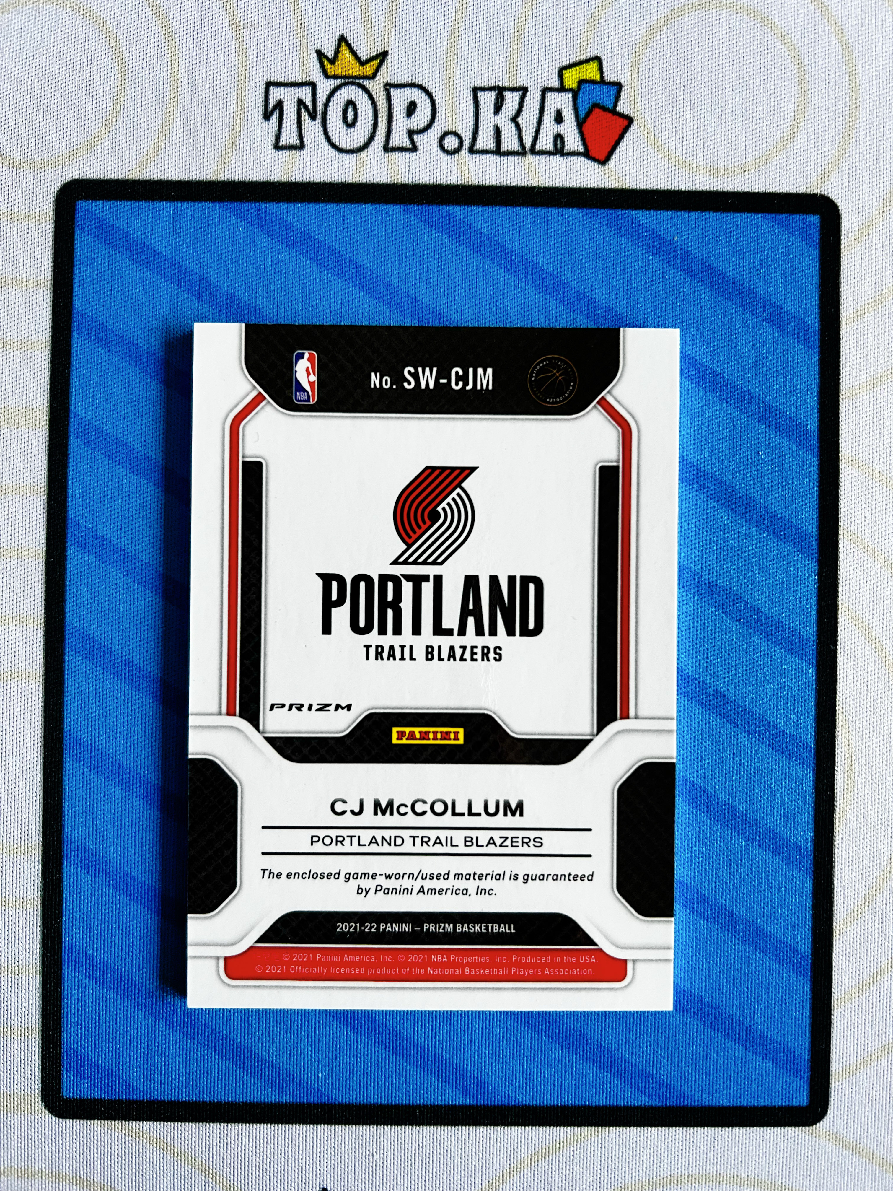 【顶尖卡社】2021-22 Panini Prizm CJ McCollum CJ 麦克勒姆 波特兰开拓者 pz 球衣 橙碎冰 物料 详情看描述 卡品如图【句号】