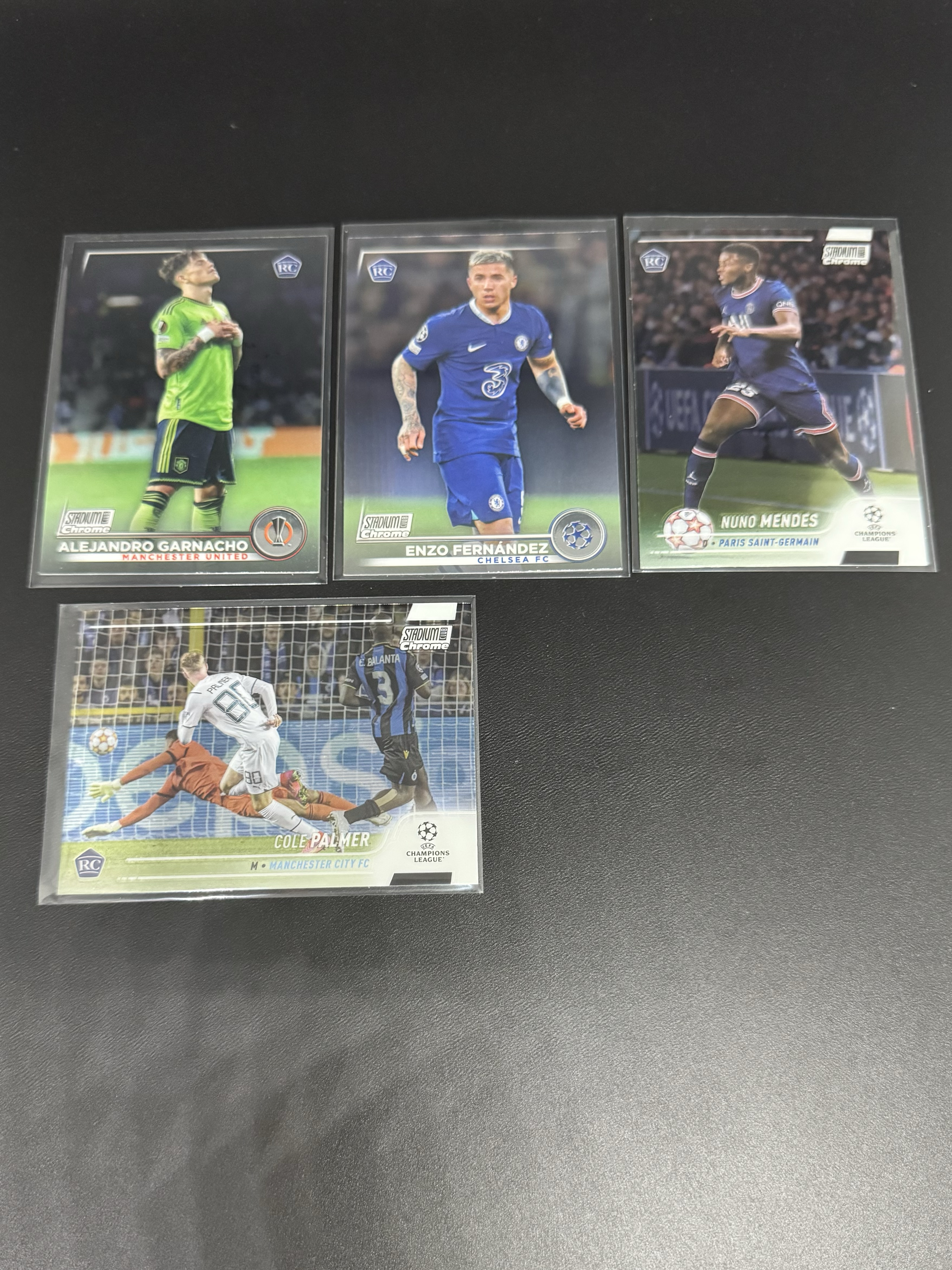 2022-23 Topps Stadium Club Chrome Cole Palmer RC 【蓉城拍卖】加纳乔 恩佐 努诺门德斯 帕尔默 欧冠竞技场 base RC新秀 4张打包 罗伊