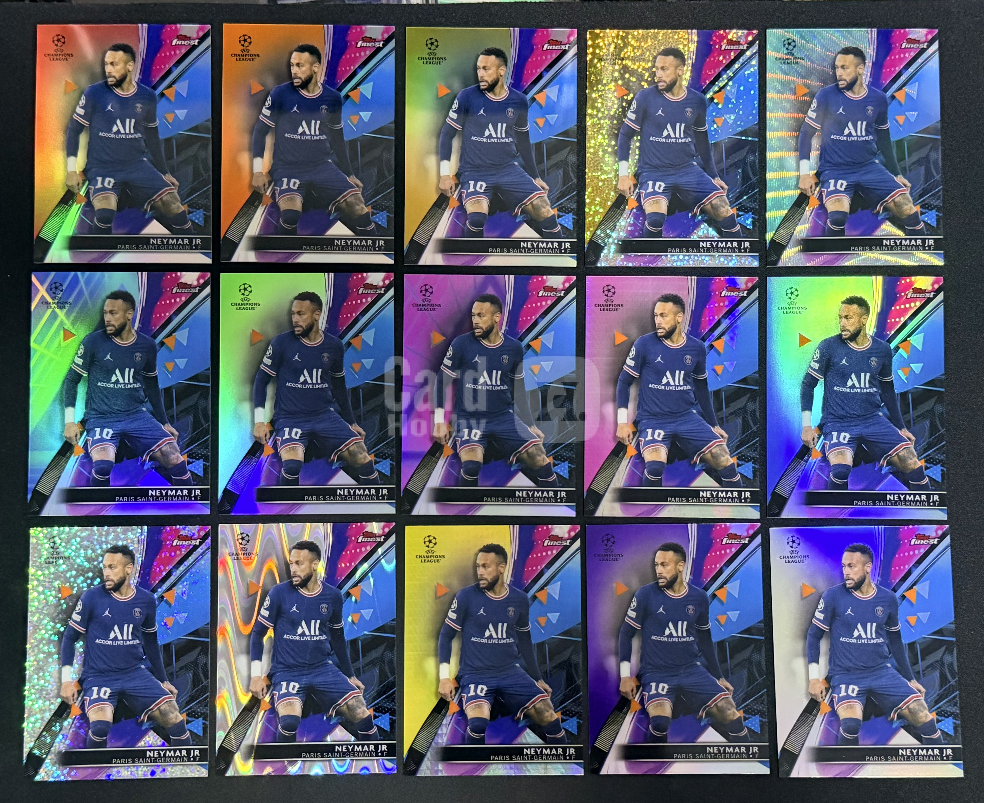 2021-22 Topps Finest Neymar Jr. RC UEFA Finest 025 内马尔 巴黎 小彩虹 无1编 15张