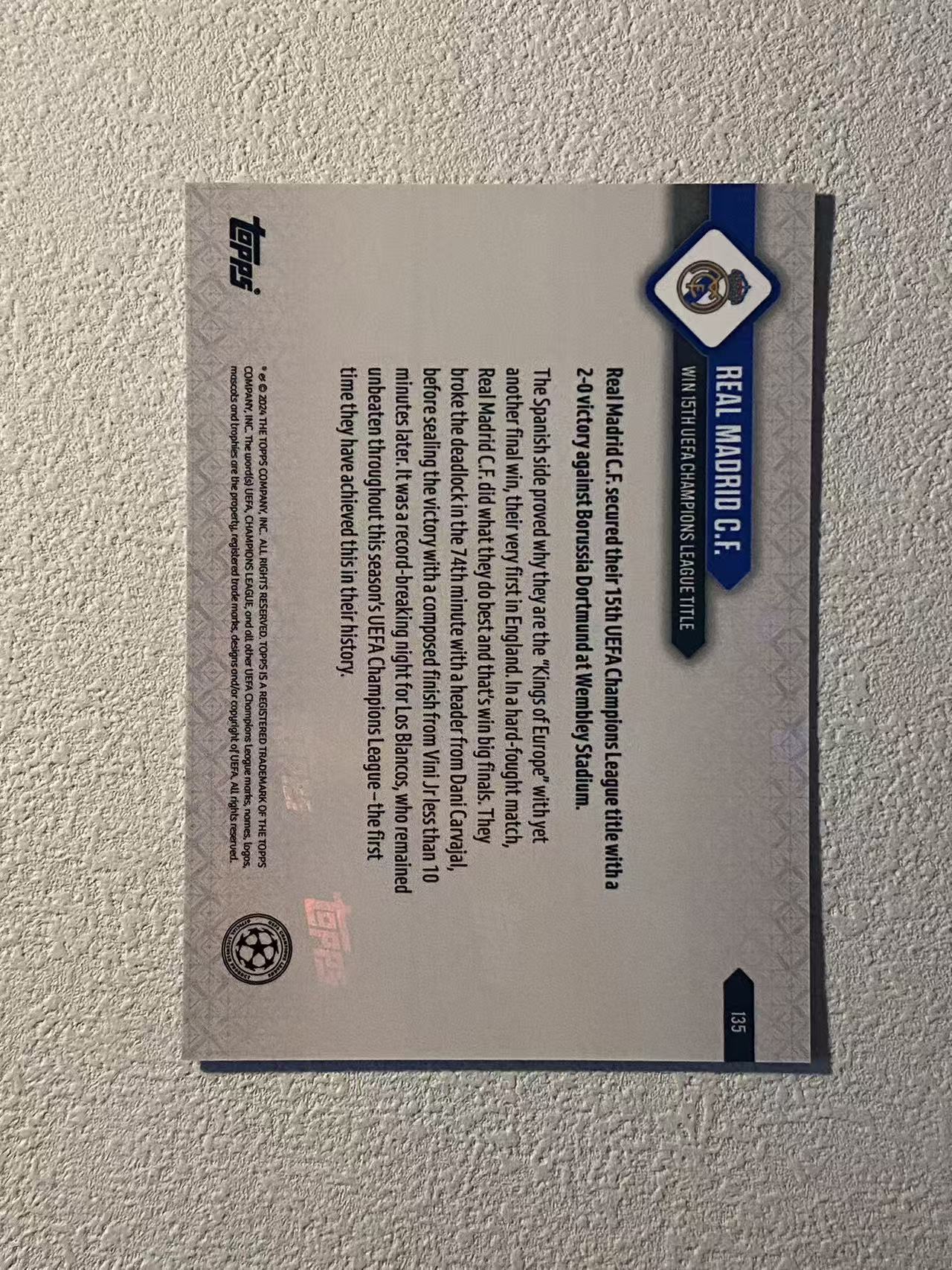 2022 Topps now Real Madrid 欧冠now 时刻 皇马 欧洲超级杯 冠军时刻 全队合影 收藏必备 第二张