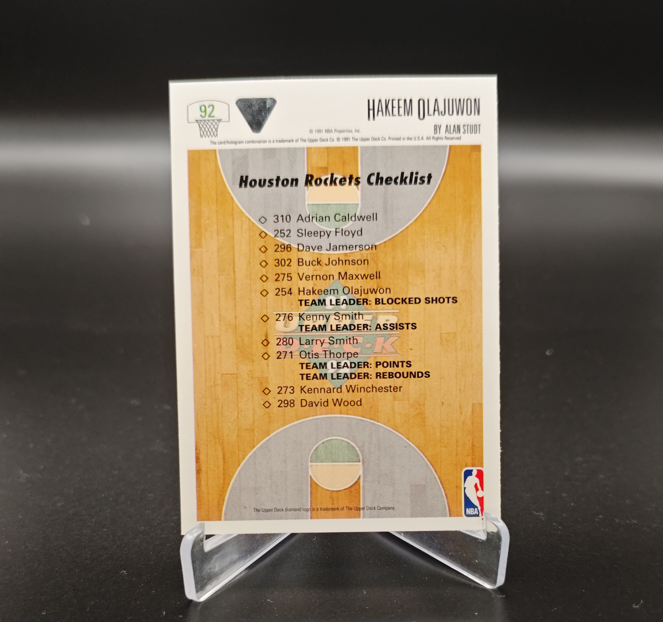 1991 Upper Deck The Collector's Choice Hakeem Olajuwon #92 哈基姆奥拉朱旺 大梦 梦幻脚步 休斯顿火箭 卡品如图