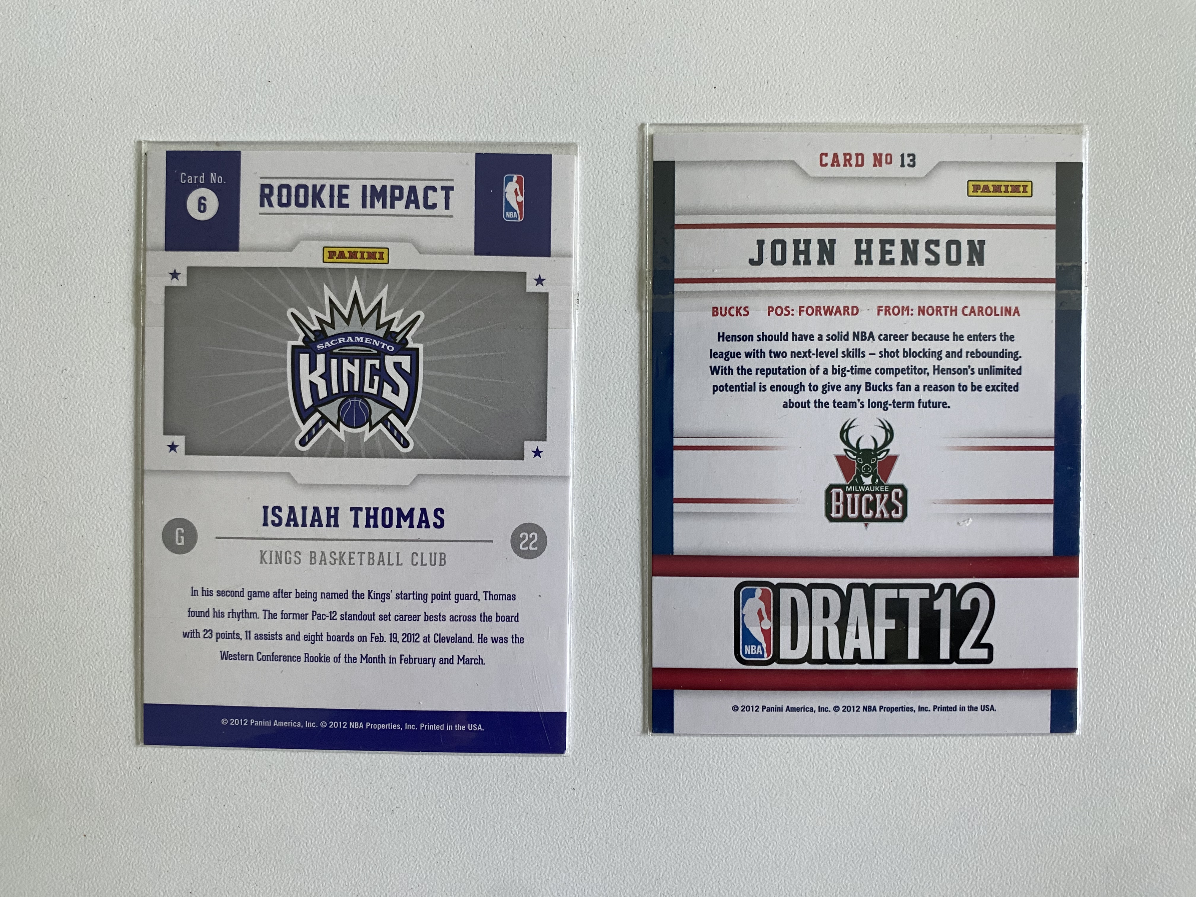 2012 Panini NBA Hoops Isaiah Thomas RC 以赛亚托马斯 小托马斯 约翰亨森 2张 打包