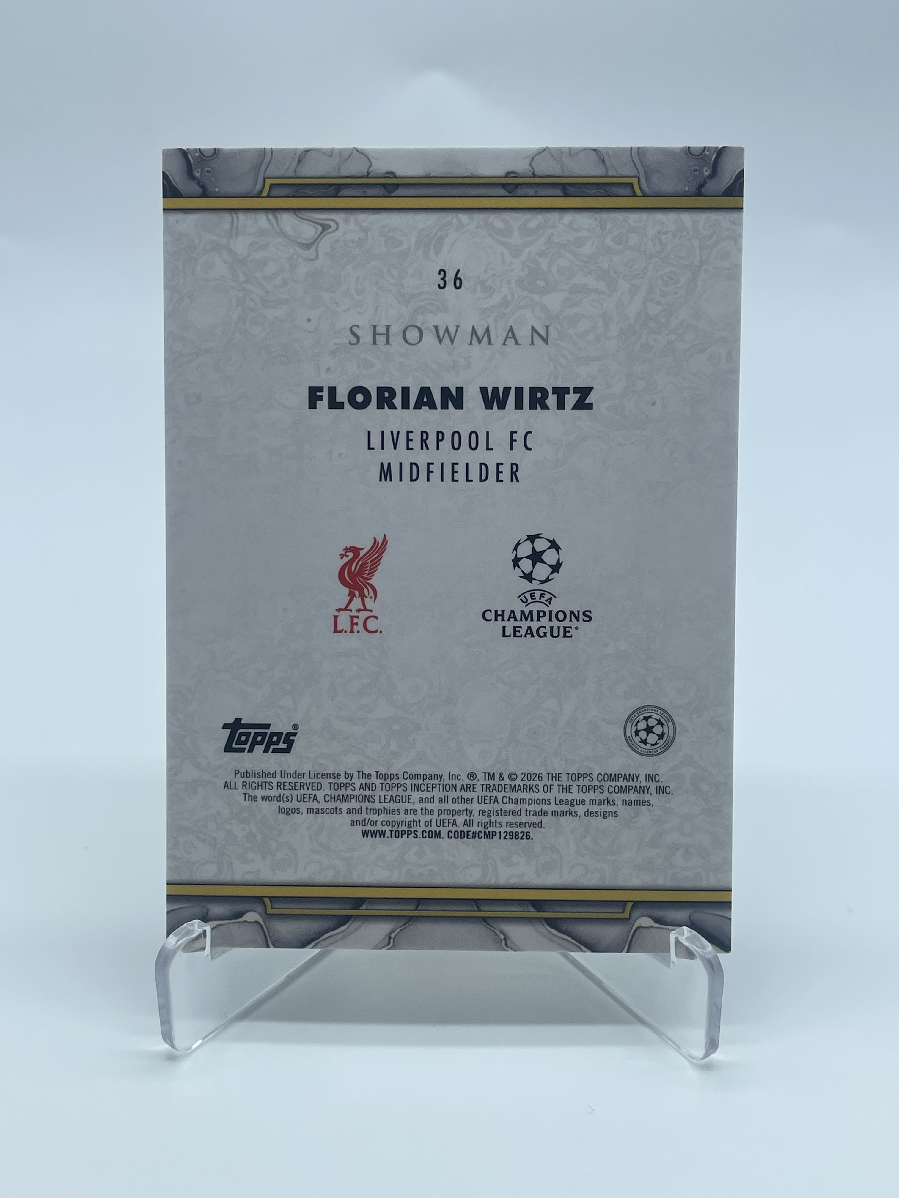 2026 Topps Inception Florian Wirtz【Simple 尘埃】欧冠 盗梦 维尔茨 勒沃库森 德国 利物浦 161/199编 银平行 卡品如图 专收必备