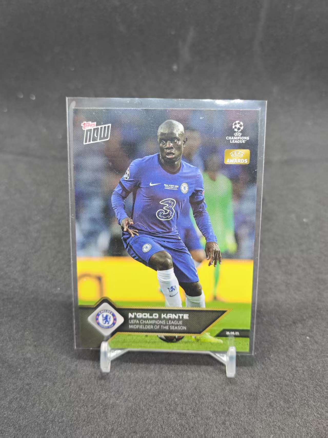 2021 Topps Now 坎 特 N'golo Kante 赛季最佳中场 背面捧杯选图 切尔西 欧冠冠军 法国 世一腰