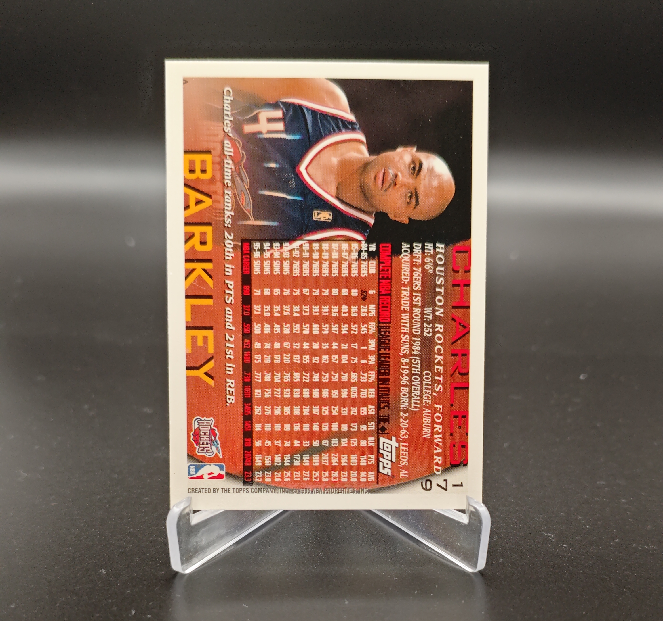 1996 Topps Topps Charles Barkley #179 休斯顿火箭 查尔斯巴克利 飞猪 卡品如图