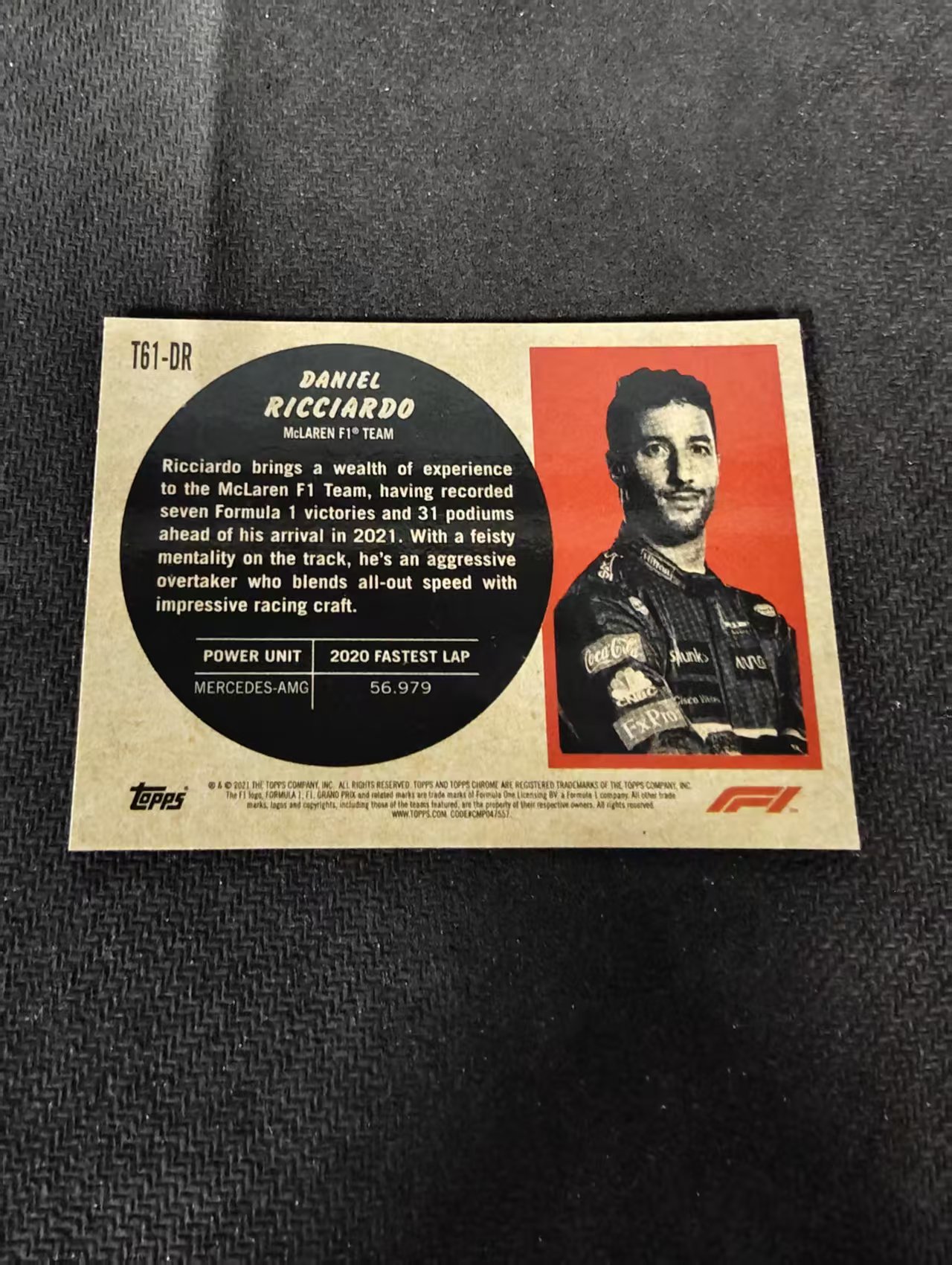2021 Topps Chrome F1 Daniel Ricciardo 丹尼尔 里卡多 银折 F1 划痕 边角瑕疵 #DR
