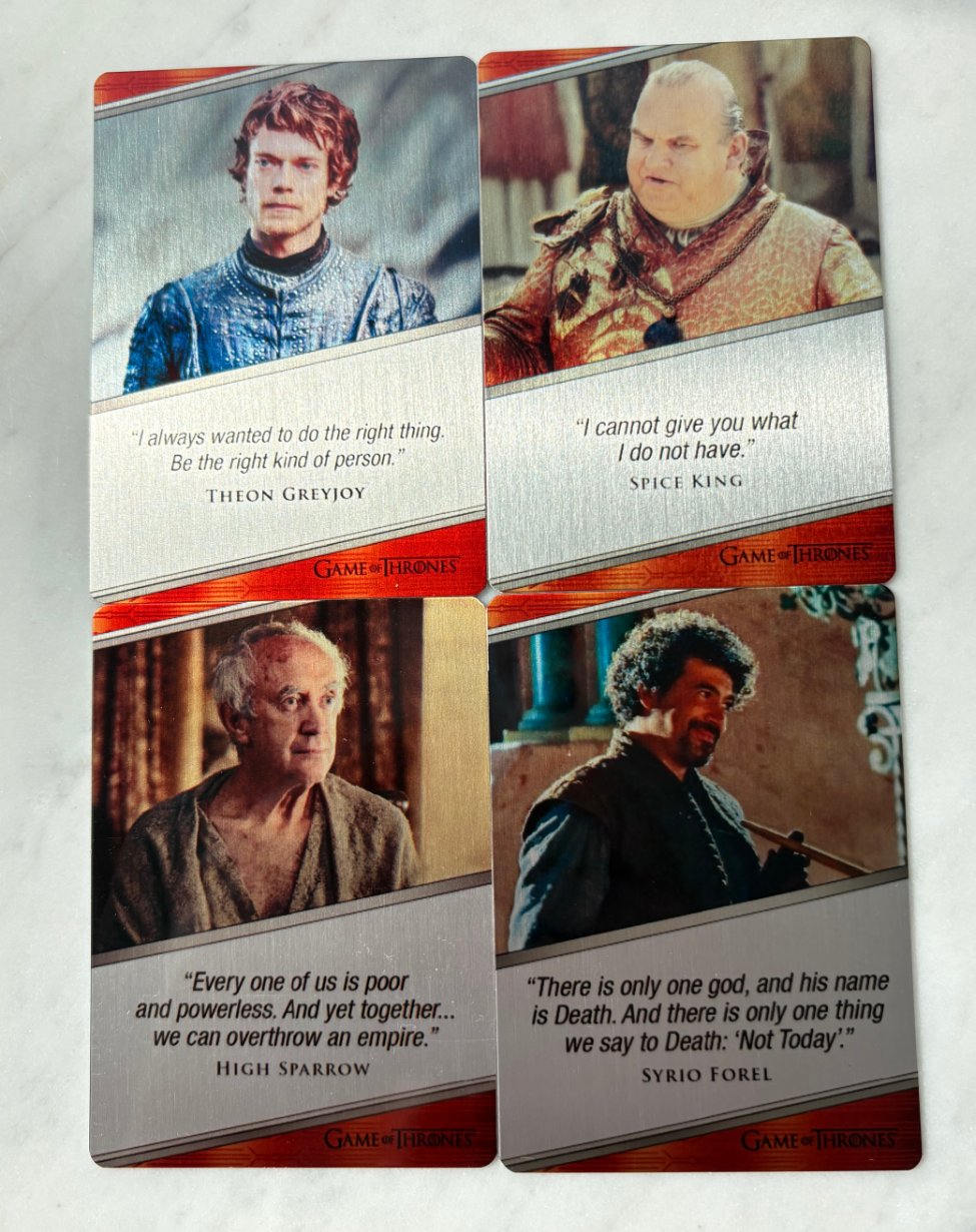 2022 Other Game of Thrones Alfie Allen HBO 权游 权利的游戏 权力的游戏 冰与火之歌 台词铁板Lot *4配置如图 实卡漂亮 凑套必备