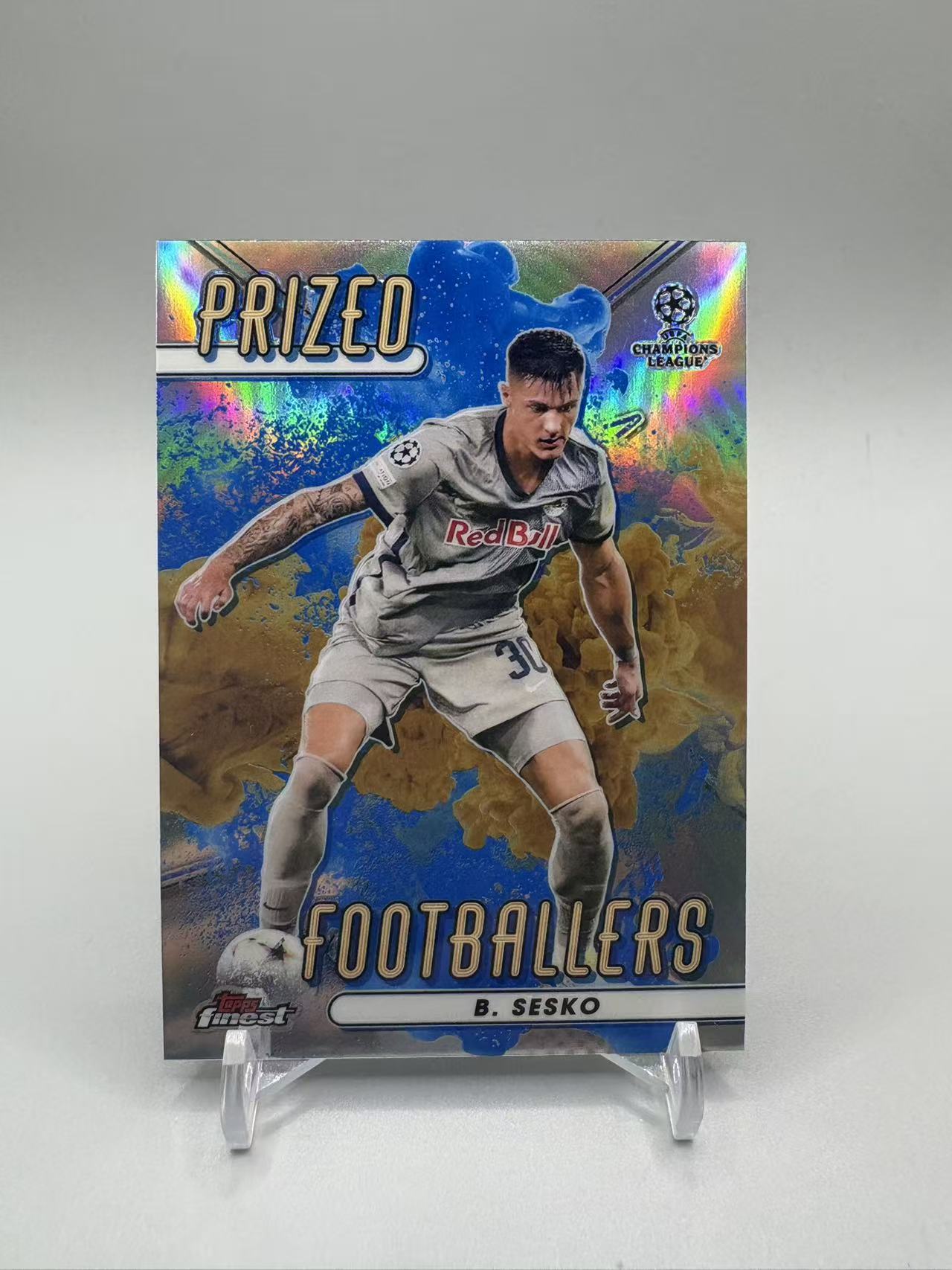 2023 Topps Finest sesko 【灰灰代拍】欧战 finest 本杰明 塞斯科 谢什科 蓝金泼墨 喷墨 扎染 曼联 莱比锡红牛 大比例 SSP 兜