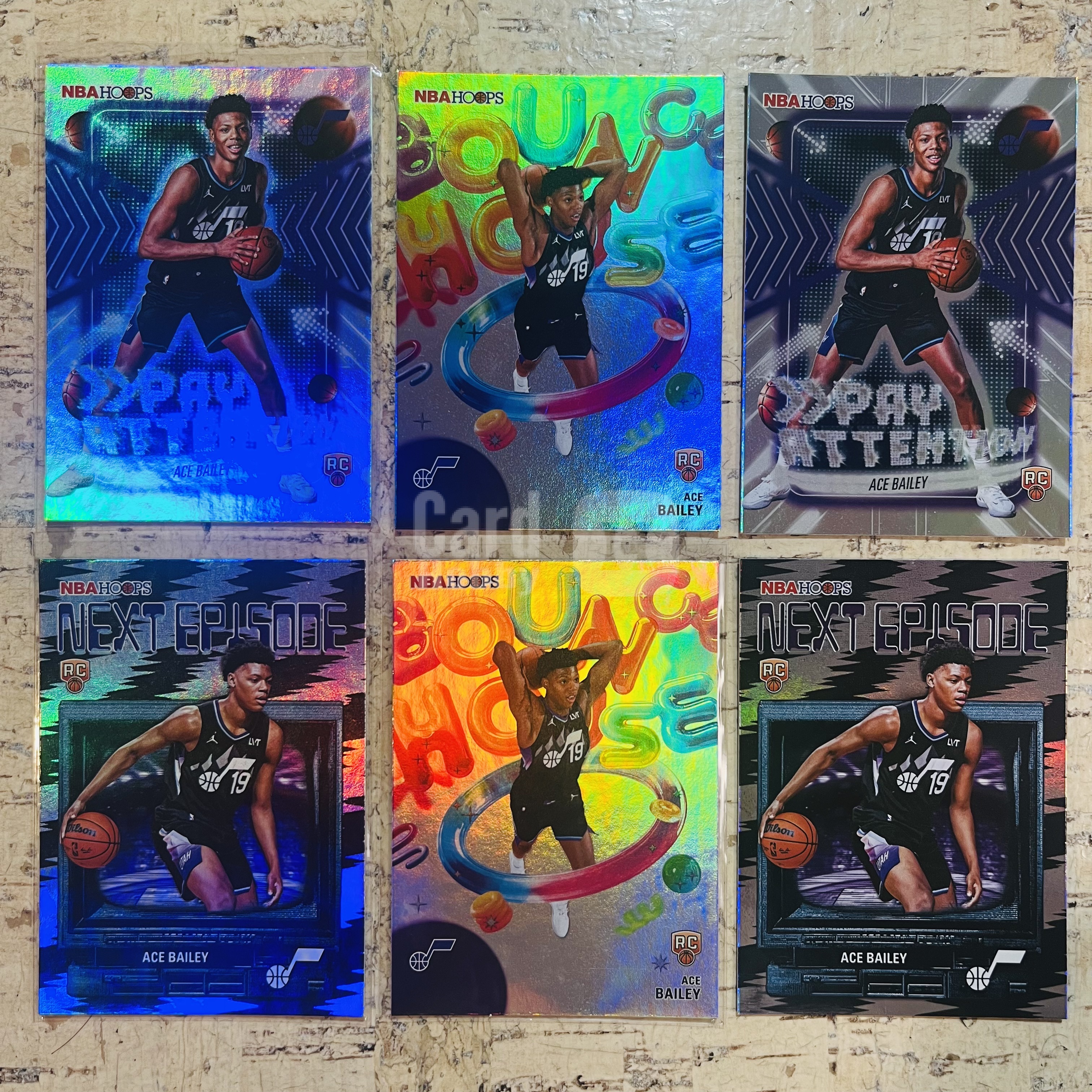 2025-26 Topps NBA Hoops ACE Bailey RC 新秀 爵士 艾斯 贝利 各种特卡 银折 6张打包 第1组 此标有膜无夹【小卡迷拍卖 可累积半年】