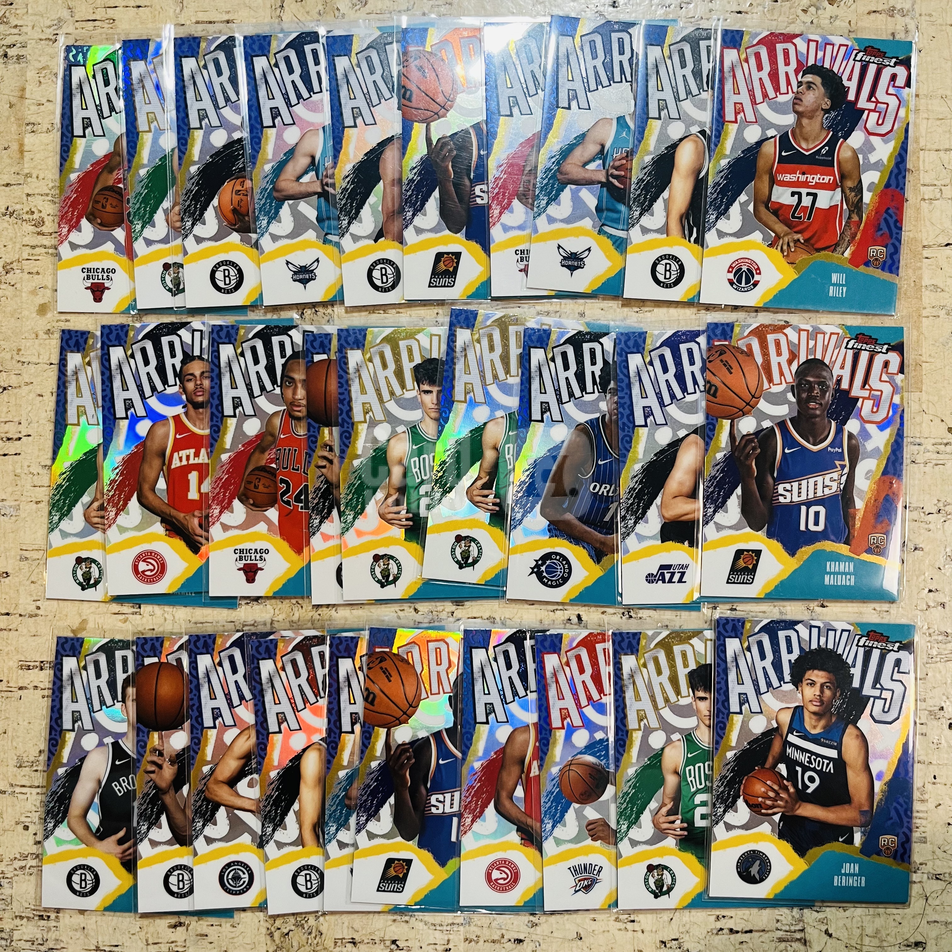 2025-26 Topps Finest Will Riley RC 新秀 正银折 arrivals 到达 特卡 30张打包 威尔 莱利 贝兰热 带队 此标有膜无夹【小卡迷拍卖 可累积半年】