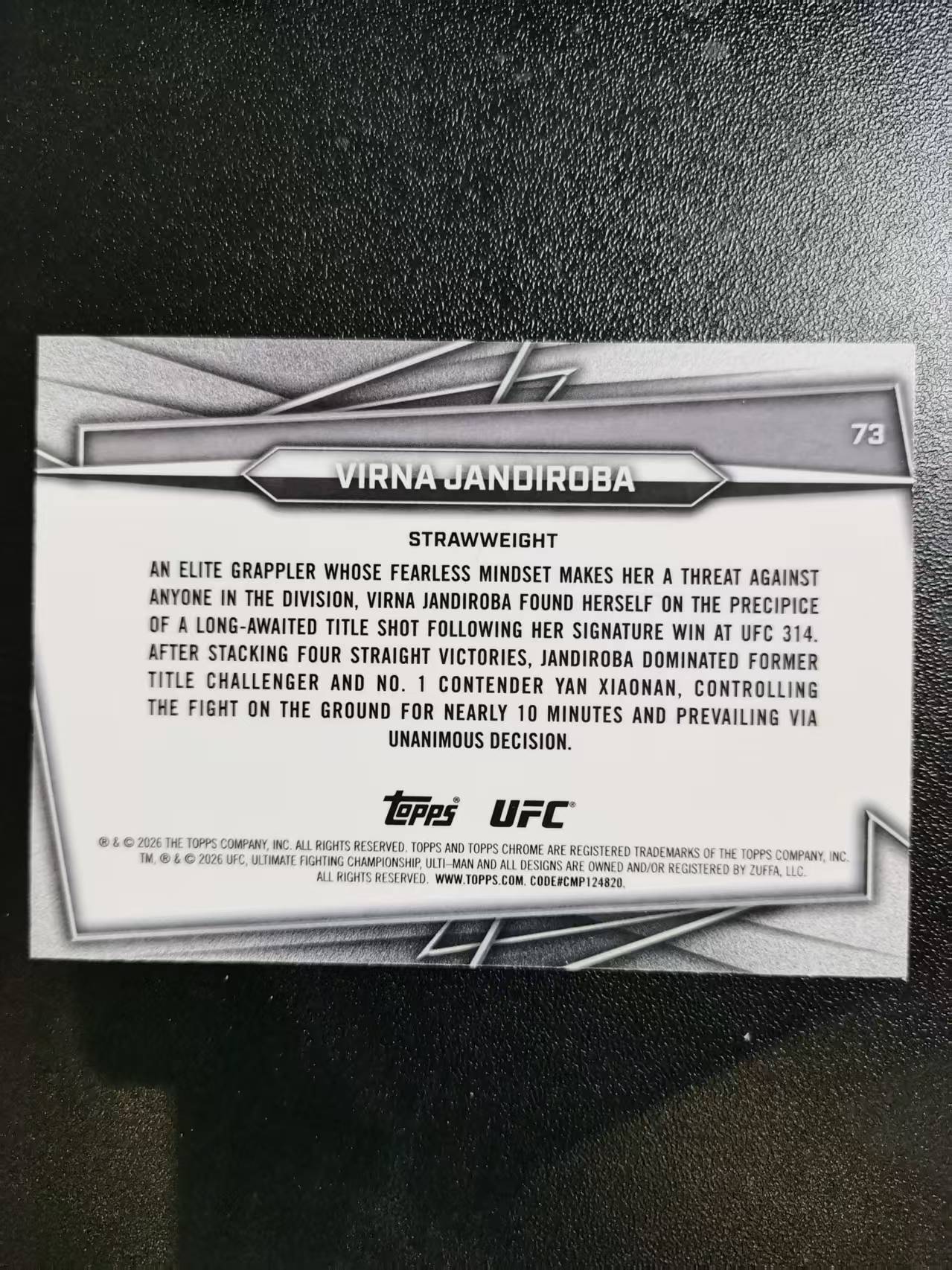 2026 Topps Chrome VIRNA JANOIROBA 维娜·詹迪罗巴 UFC 收藏凑套 卡品如图 免费代拍CLB28