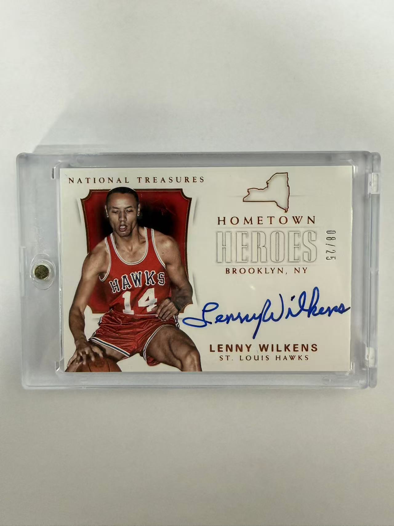2017-18 Panini National Treasures Lenny Wilkens 伦尼 威尔肯斯 国宝 家乡英雄 签字 卡签 25编 卡品如图 (soso)