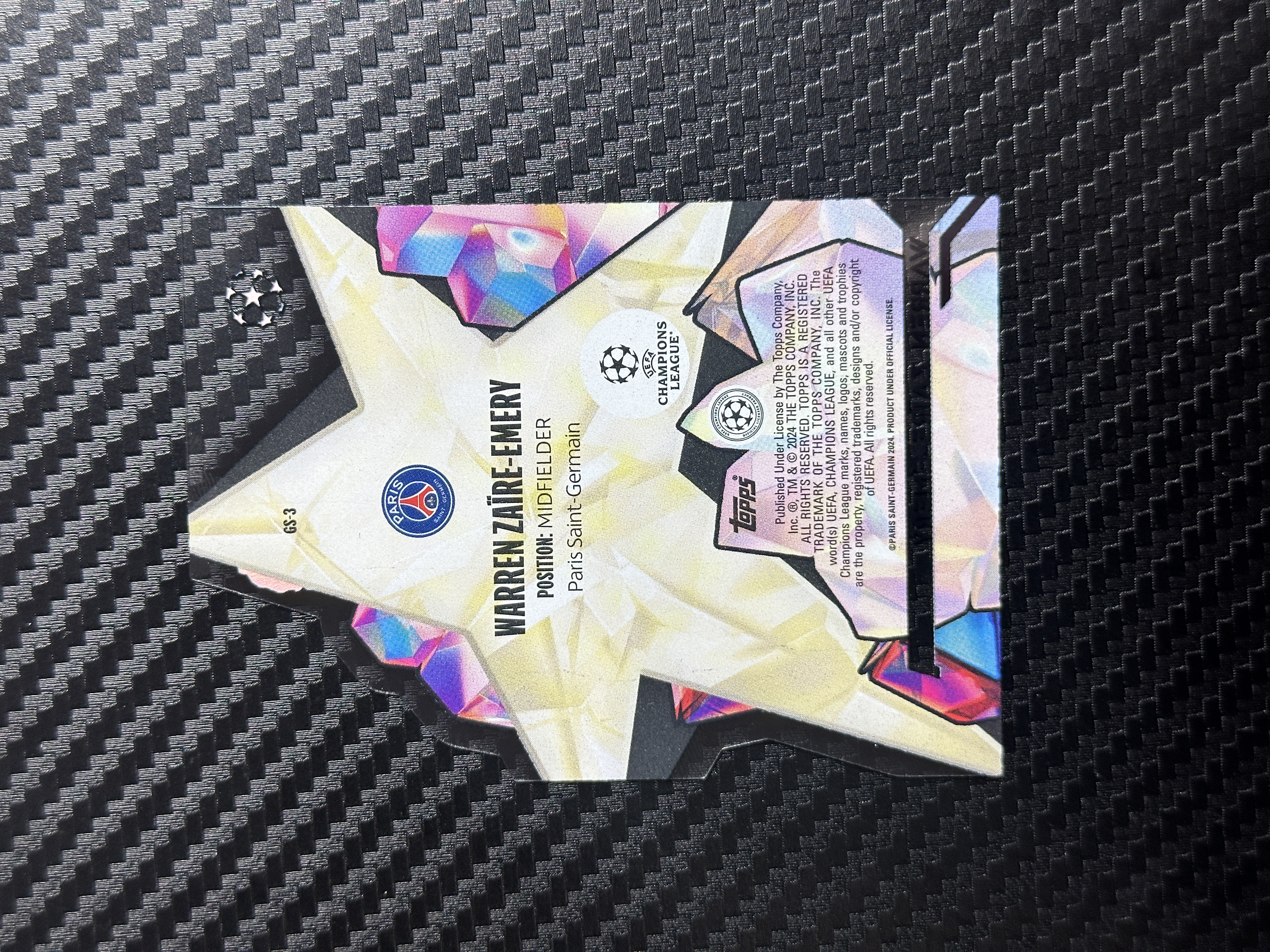 2024 Topps crystal WARREN ZAIRE-EMERY 水晶系列 欧冠 埃梅里 巴黎圣日耳曼 异形 胶片 卡品如图 拍前看描述