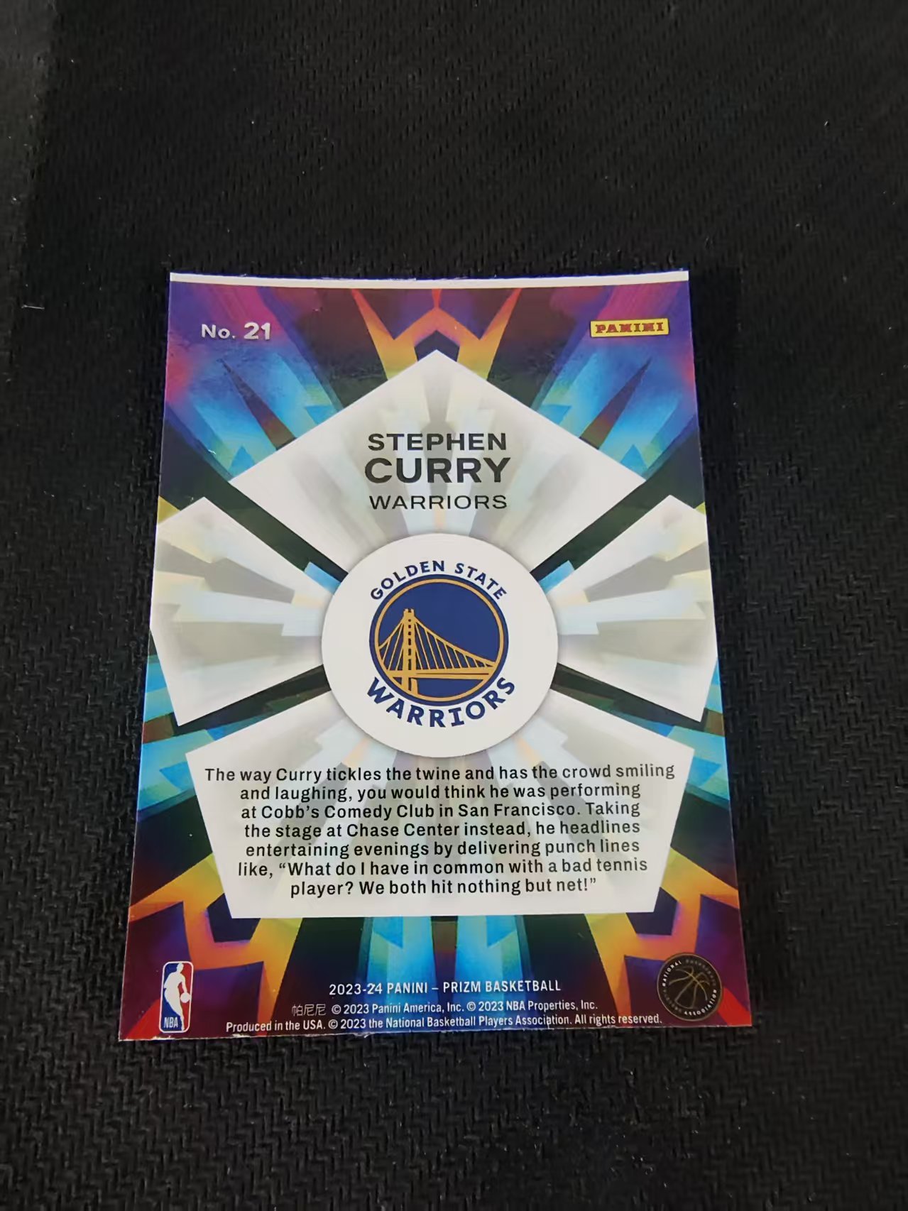 【可合并,不累计】2023-24 Panini Prizm Stephen Curry 勇士 斯蒂芬库里 小学生 万花筒特卡 PZ 划痕 边角微瑕 介意勿拍 #21