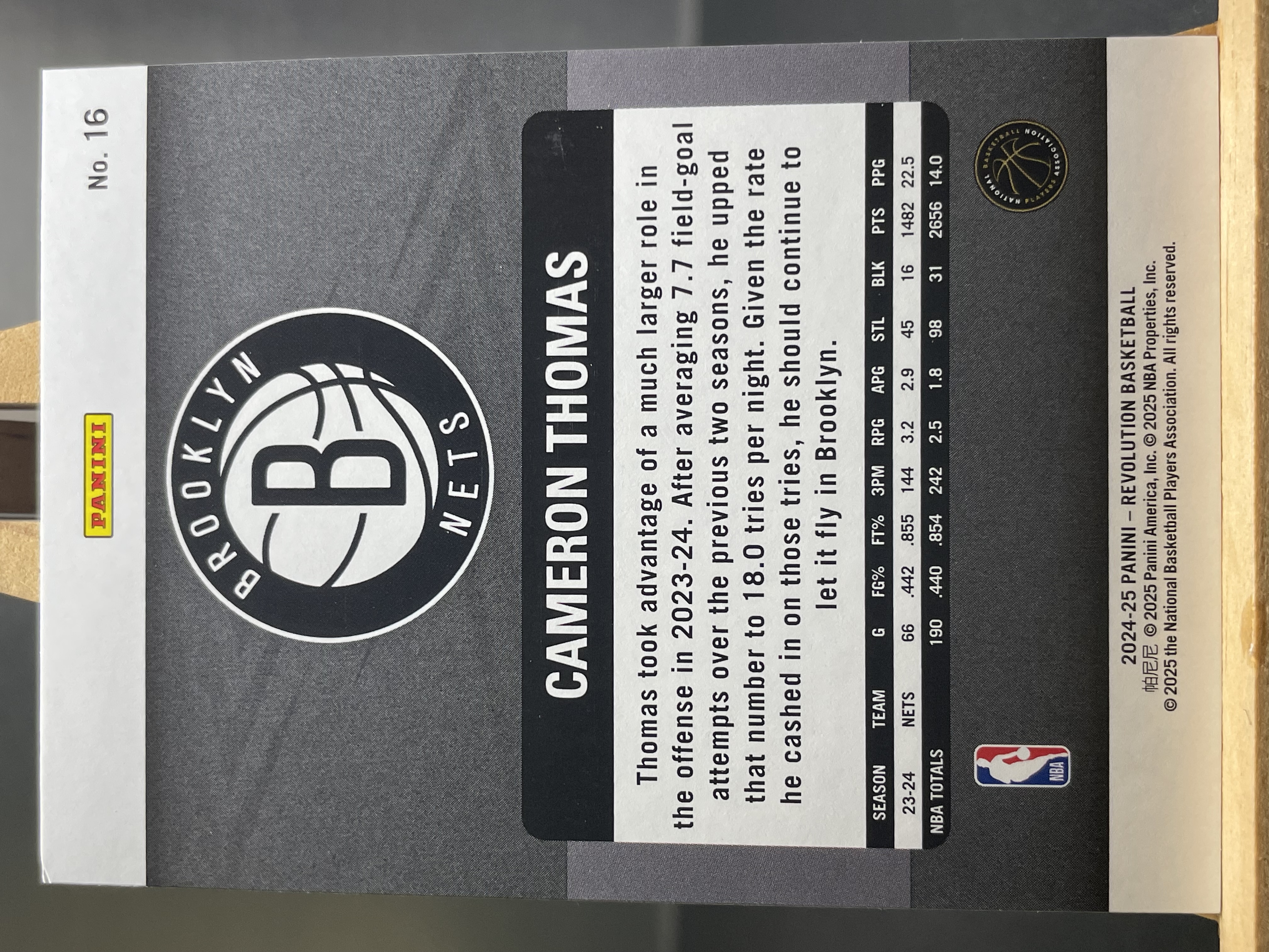(A2) 2024-25 PANINI 革命系列 折射 卡梅伦 托马斯 篮网 实卡好看 收藏凑套必备 卡品如图 !!!