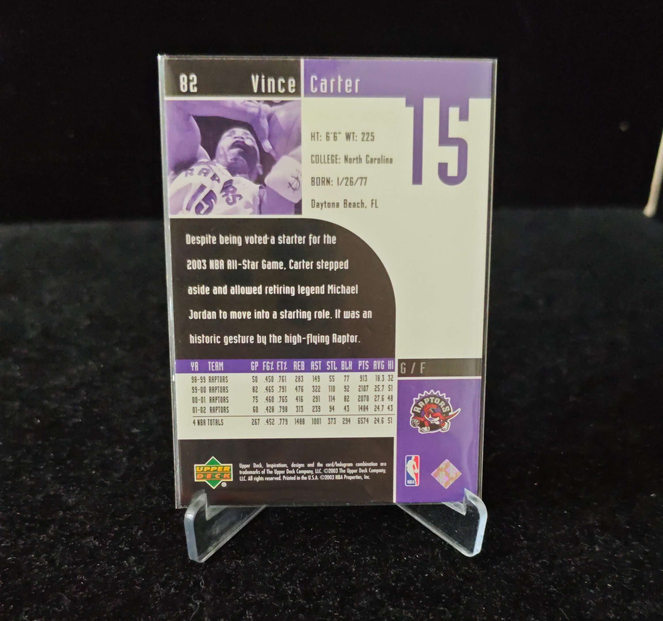 2003 Upper Deck Inspirations Vince Carter #82 文斯卡特 ufo 加拿大飞人 多伦多猛龙 卡品如图