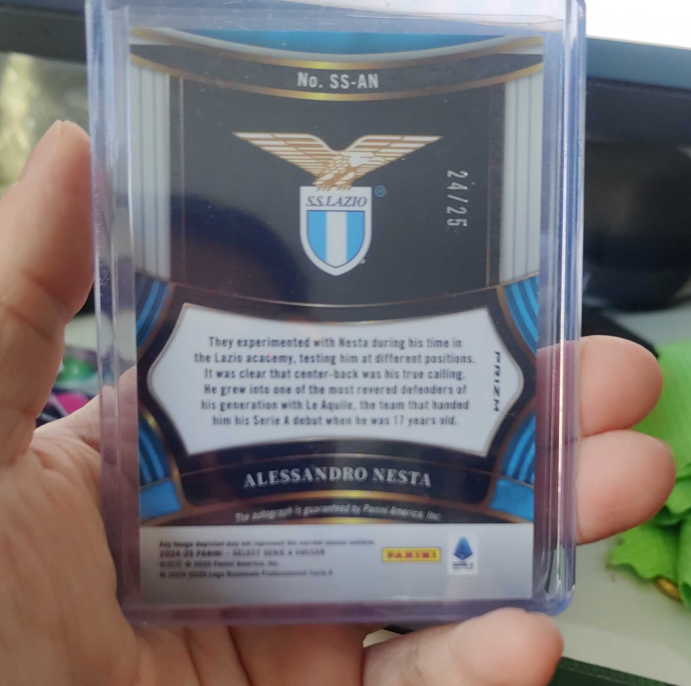 2025 Panini Select Alessandro Nesta 意大利 AC米兰 拉齐奥 内斯塔 25编扎染签字卡 !!!