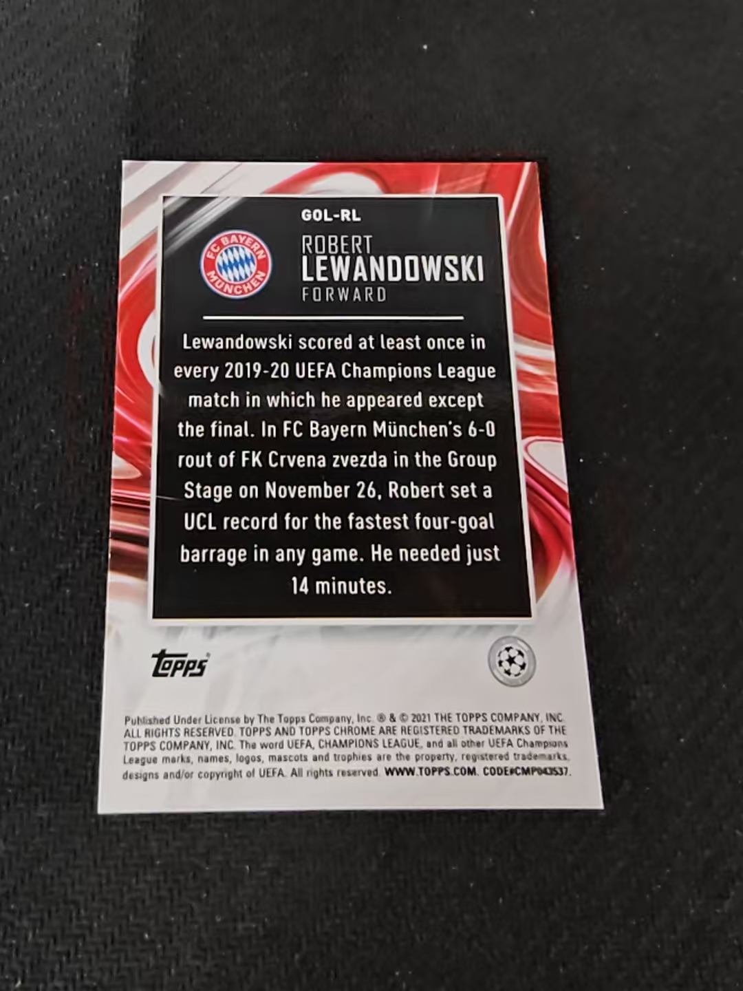【可合并,不累计】2021 Topps Chrome Robert Lewandowksi 莱万 波兰 多特 拜仁 golazo 特卡 银折 不保卡品 介意勿拍
