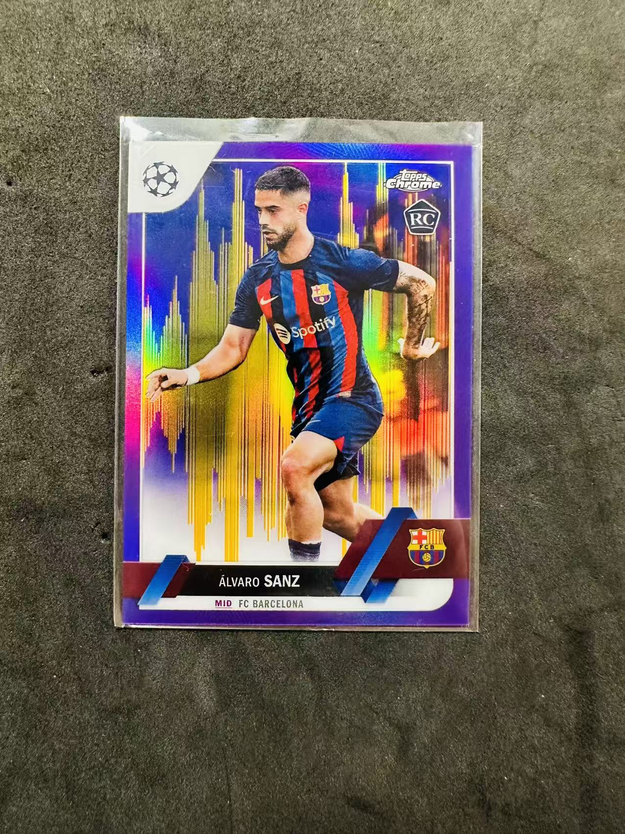 2023 Topps UEFA Álvaro Sanz 欧冠 欧联 欧协 TC 西甲 巴塞罗那 巴萨 RC 桑斯 紫地震折base 不保卡品 凑套必备(A7)