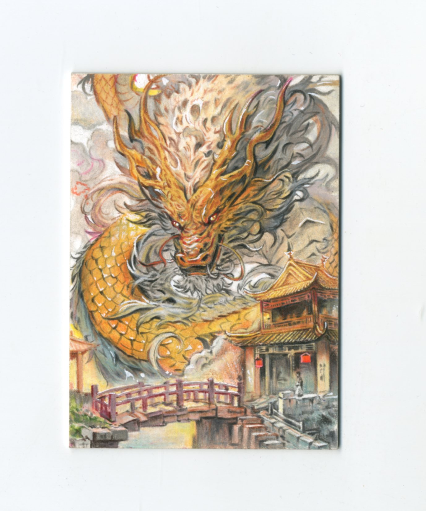 【Jackie杰基拍卖】龙腾四海系列 龙 手绘卡 1/1 画师:Q.(灯塔)