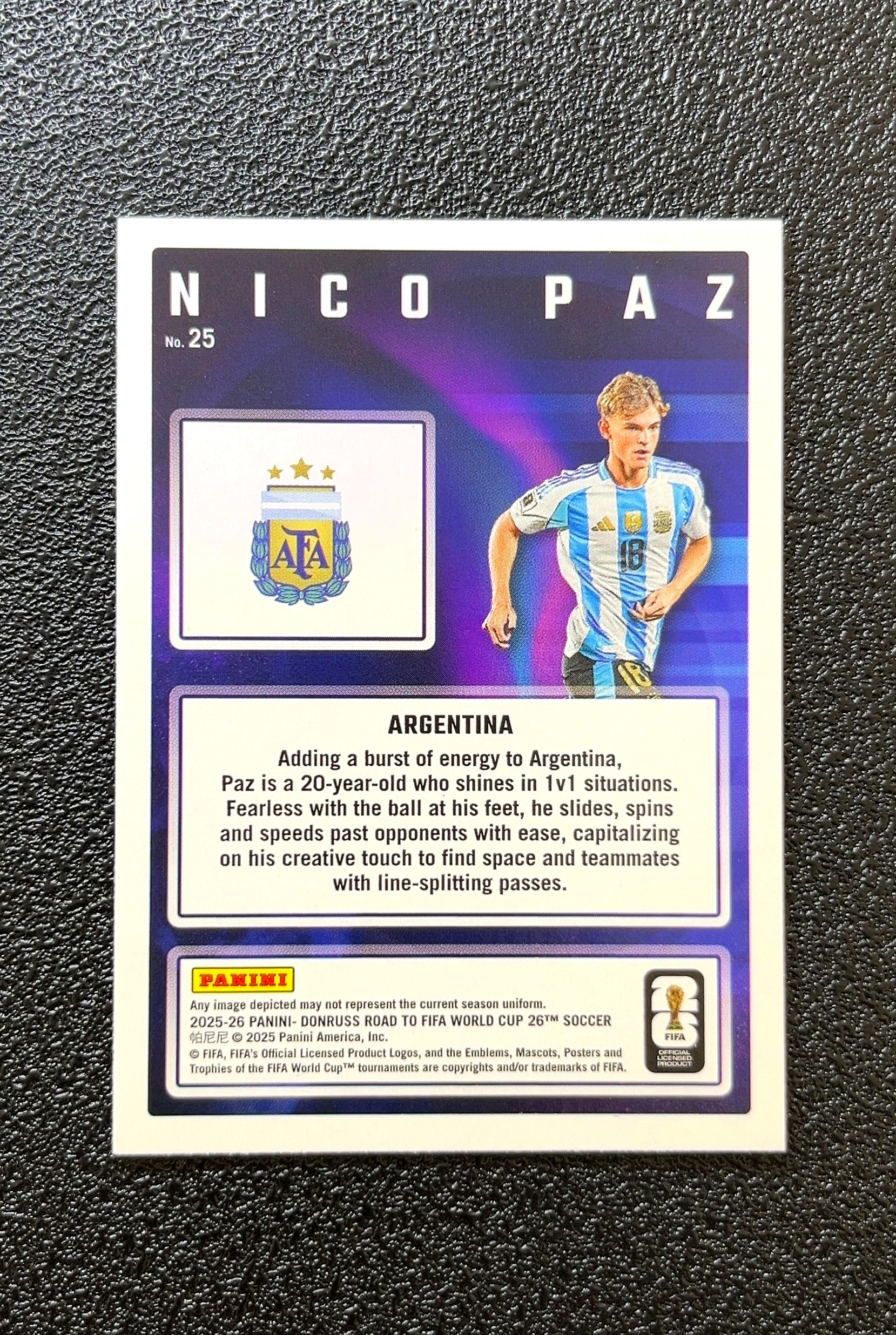 【岛屿拍卖】2025 Donruss Road to FIFA World Cup Magicians 魔术师 Nico Paz 尼科·帕兹 卡品如图 高价值 #25 0024#301