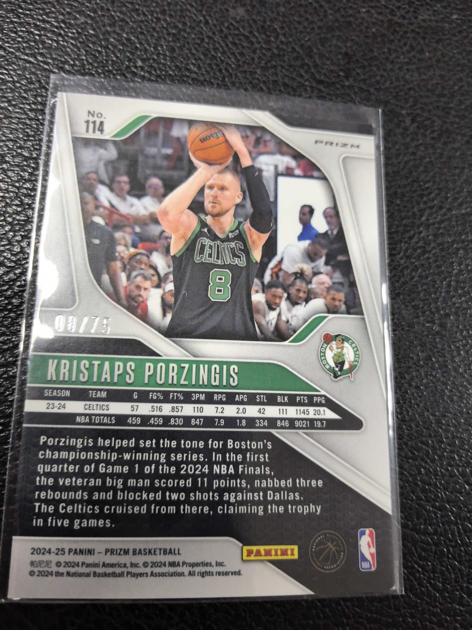 2024-25 波尔津吉斯 75编 紫折 泡泡折 凯尔特人 prizm 10-9