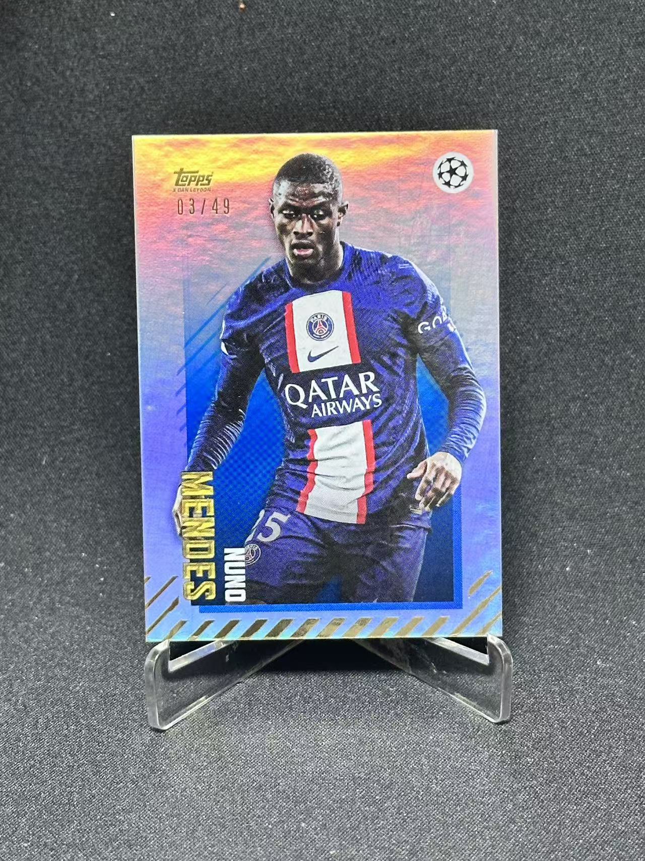 2023 Topps UEFA Champions League Nuno Mendes 【哆哆卡社】努诺·门德斯 49编 低编 大巴黎欧冠 卡品如图