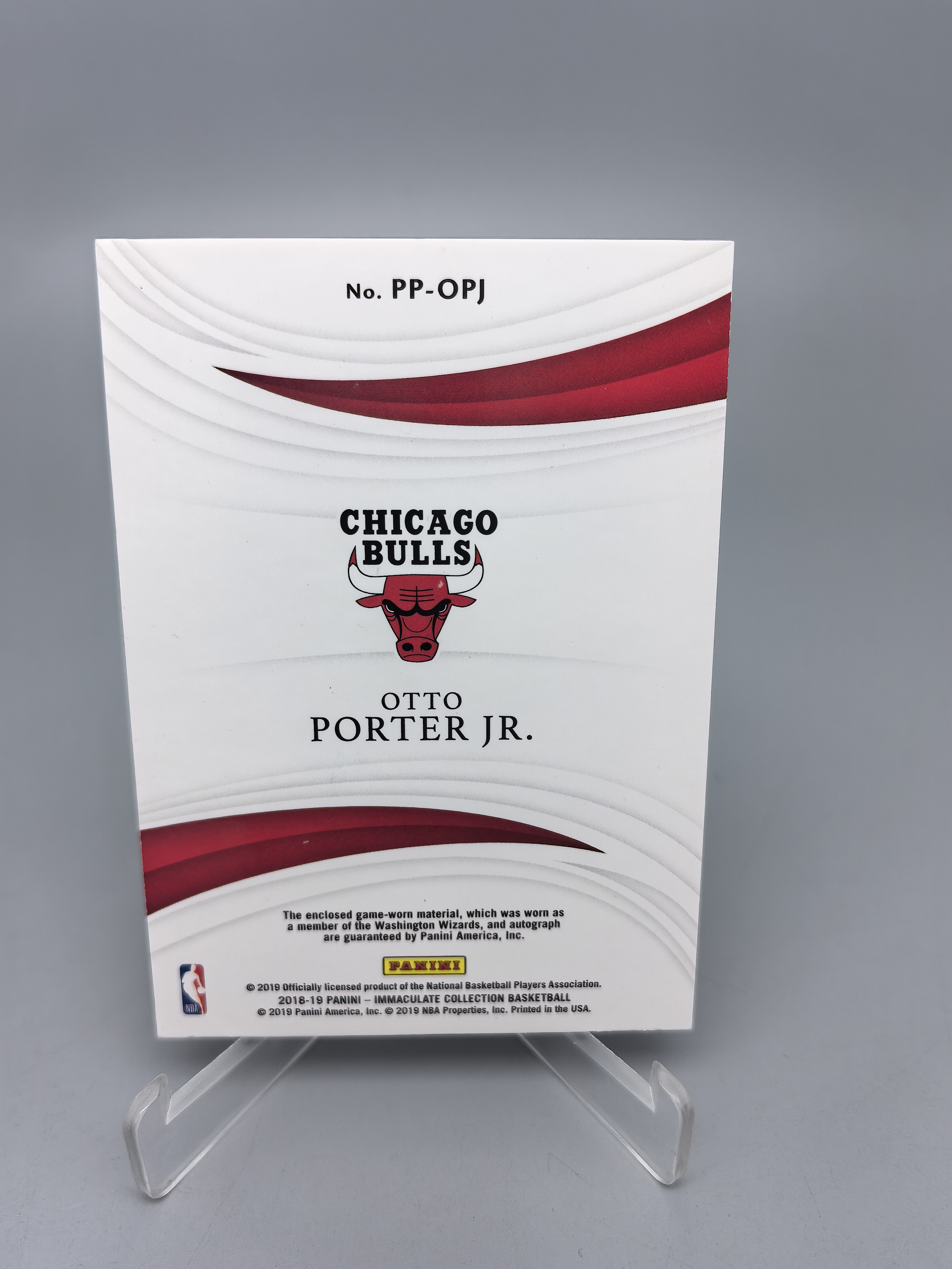【坚果卡牌代拍】 2018-19 Panini imm Otto Porter Jr. 爱咪咪 公牛 小奥托波特 球衣物料 GU 暴力切割 PA 签字卡签 24/25编 阿顺1027