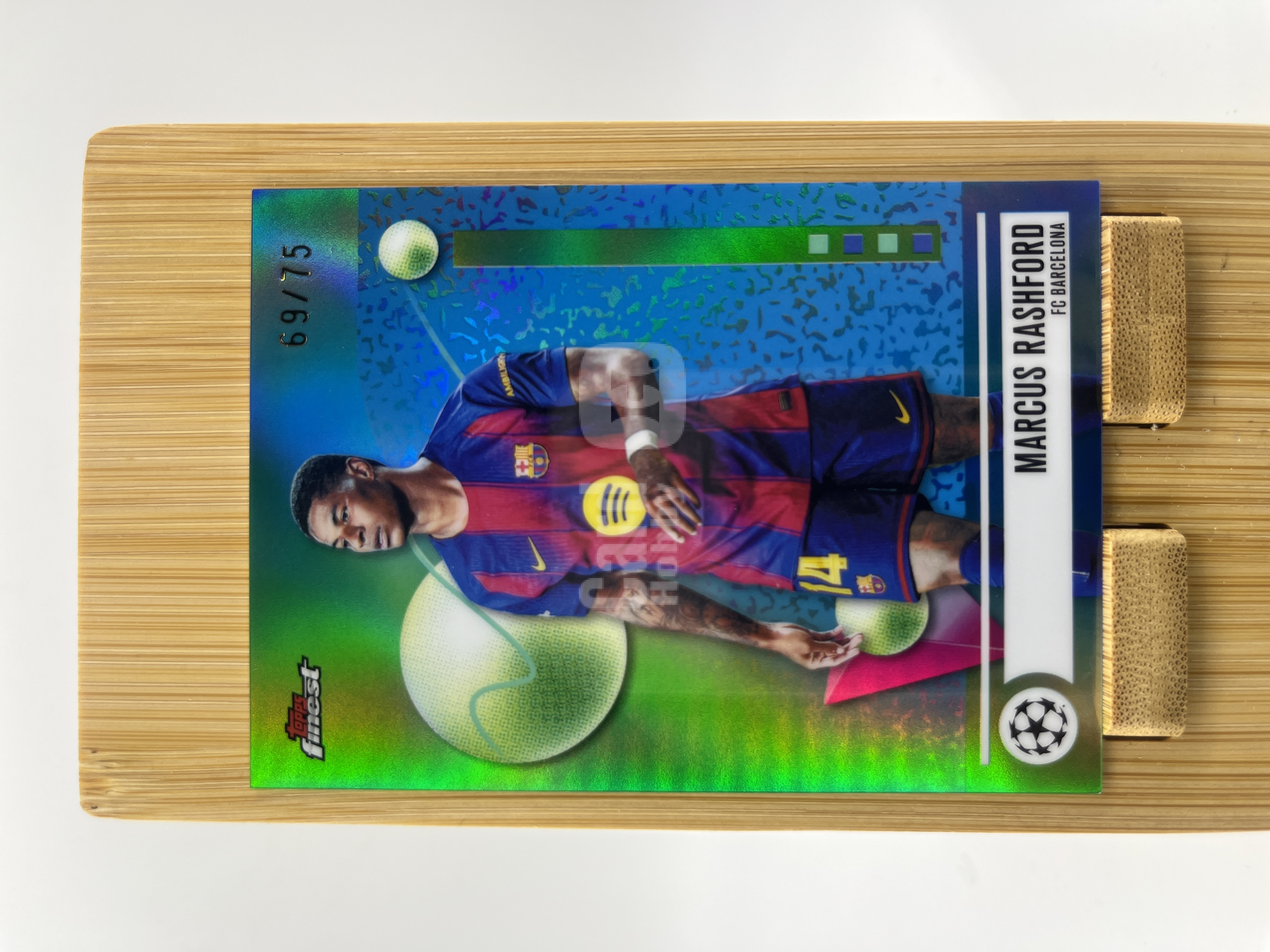 2026 Topps Finest Marcus Rashford 【#HULK】欧冠 Finest 马库斯 拉什福德 曼联 75编 绿蓝折 卡品如图【台风代拍】