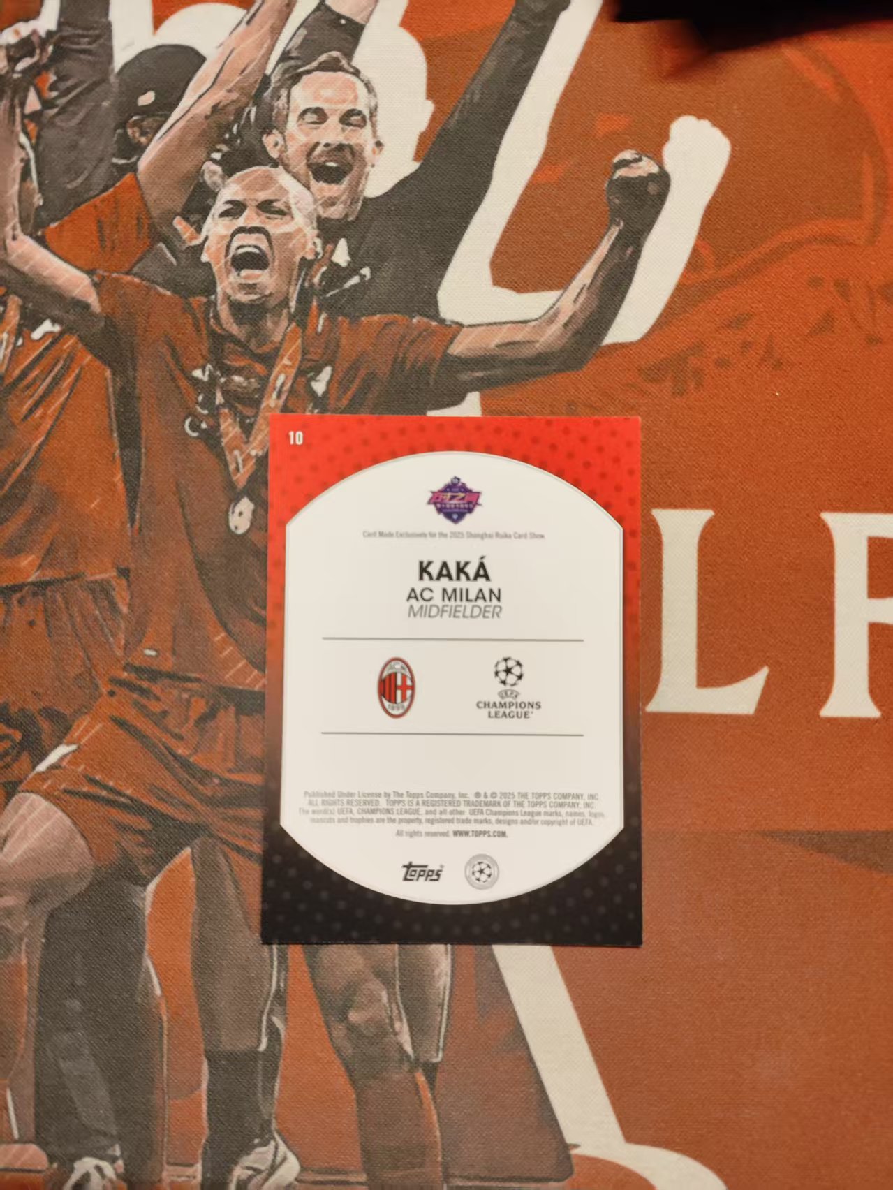 2025 Topps Show Limited Ruika kaka 睿卡十周年限定 方寸之间 欧冠 皇马 AC米兰 足球先生 卡卡 17/50编 金折 【笨笨拍卖】