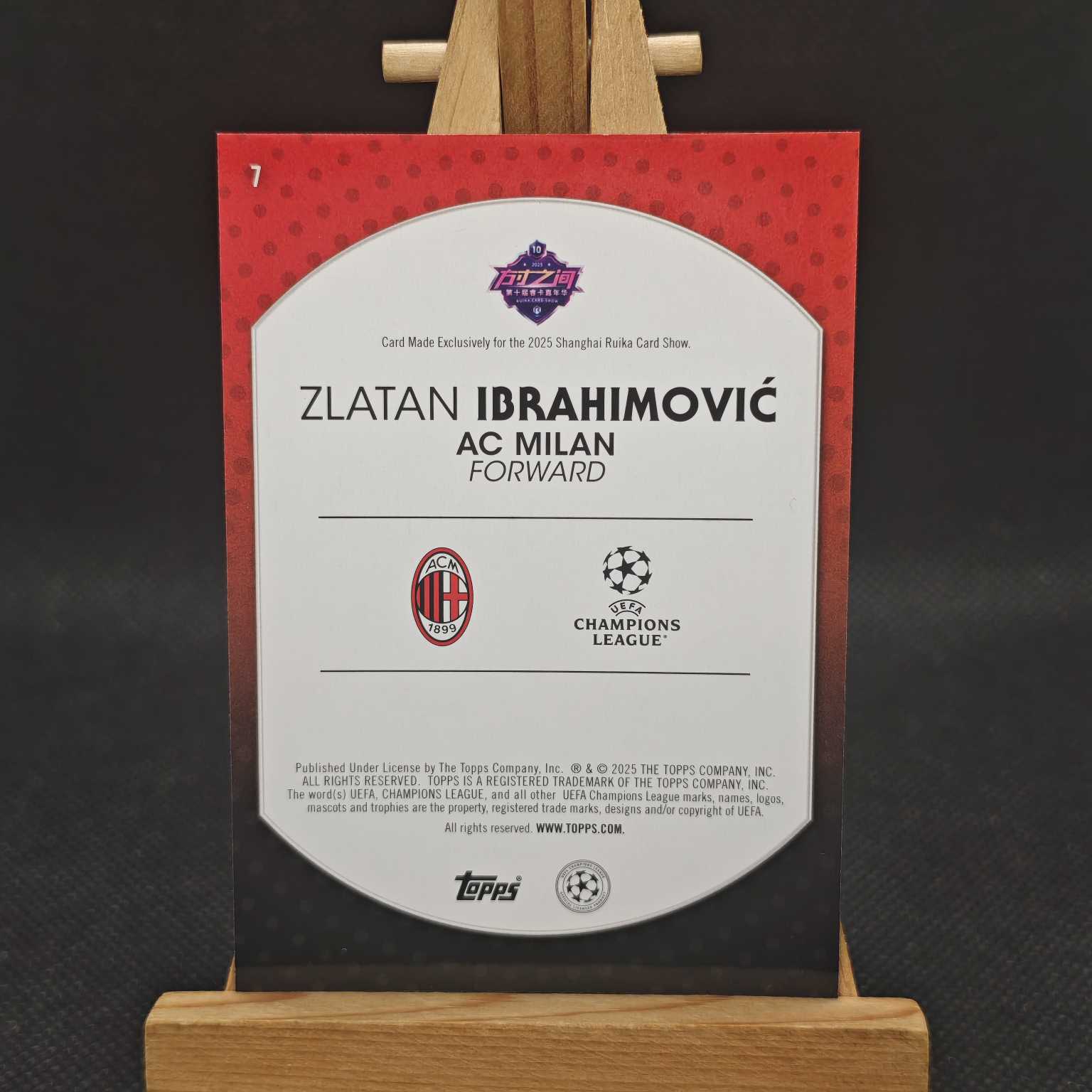 2025 【OT拍卖0手续】 AC队盒 Zlatan Ibrahimovic 兹拉坦 伊布拉希莫维奇 银折 瑞典 AC米兰 卡品如图 BR088
