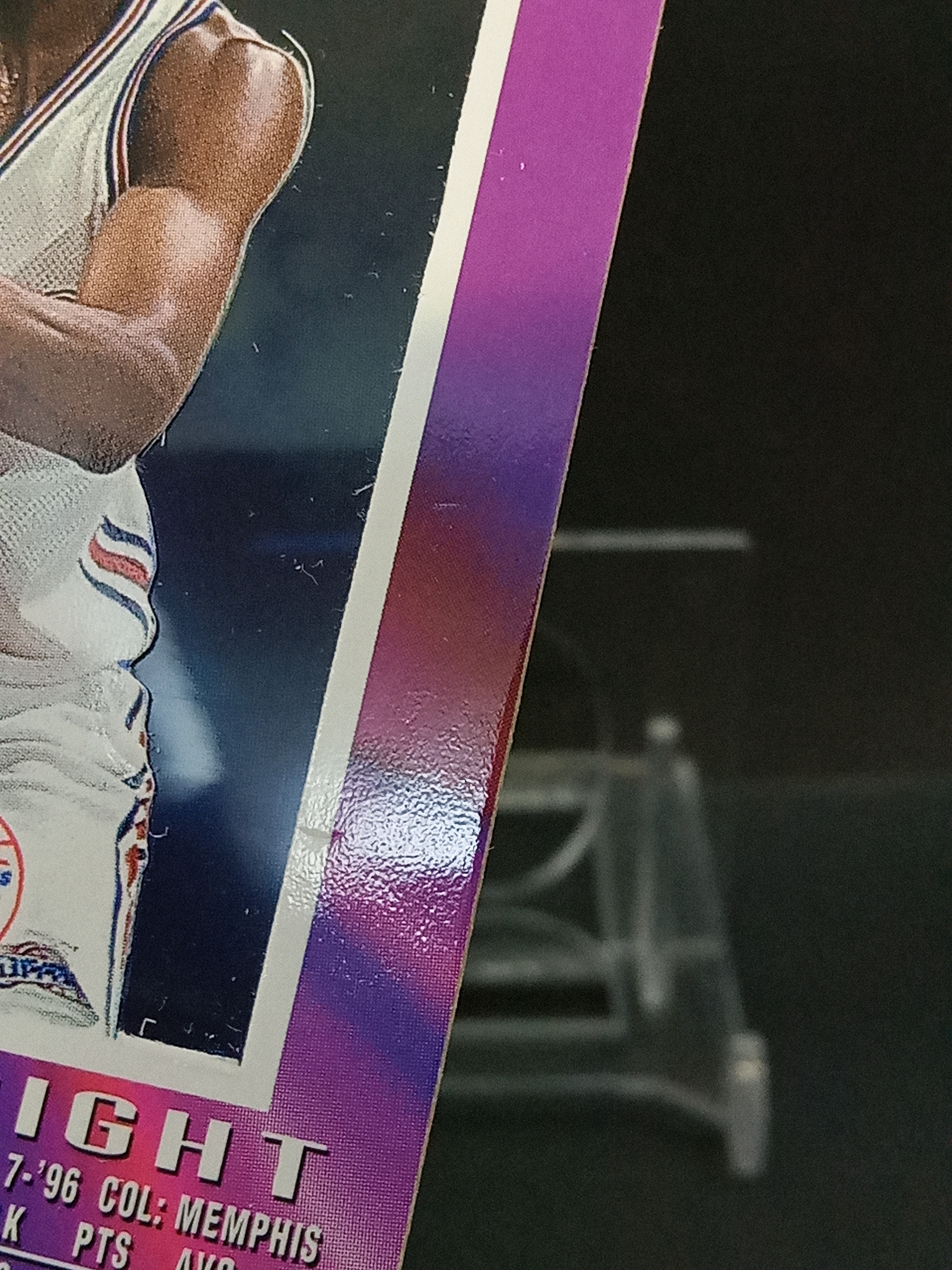 【DC拍卖】9.29小科比(微瑕)`1996-97 Skybox E-X2000 #29 Lorenzen Wright 洛伦岑赖特 洛杉矶快船 紫粉渐变胶片折射老球星卡`
