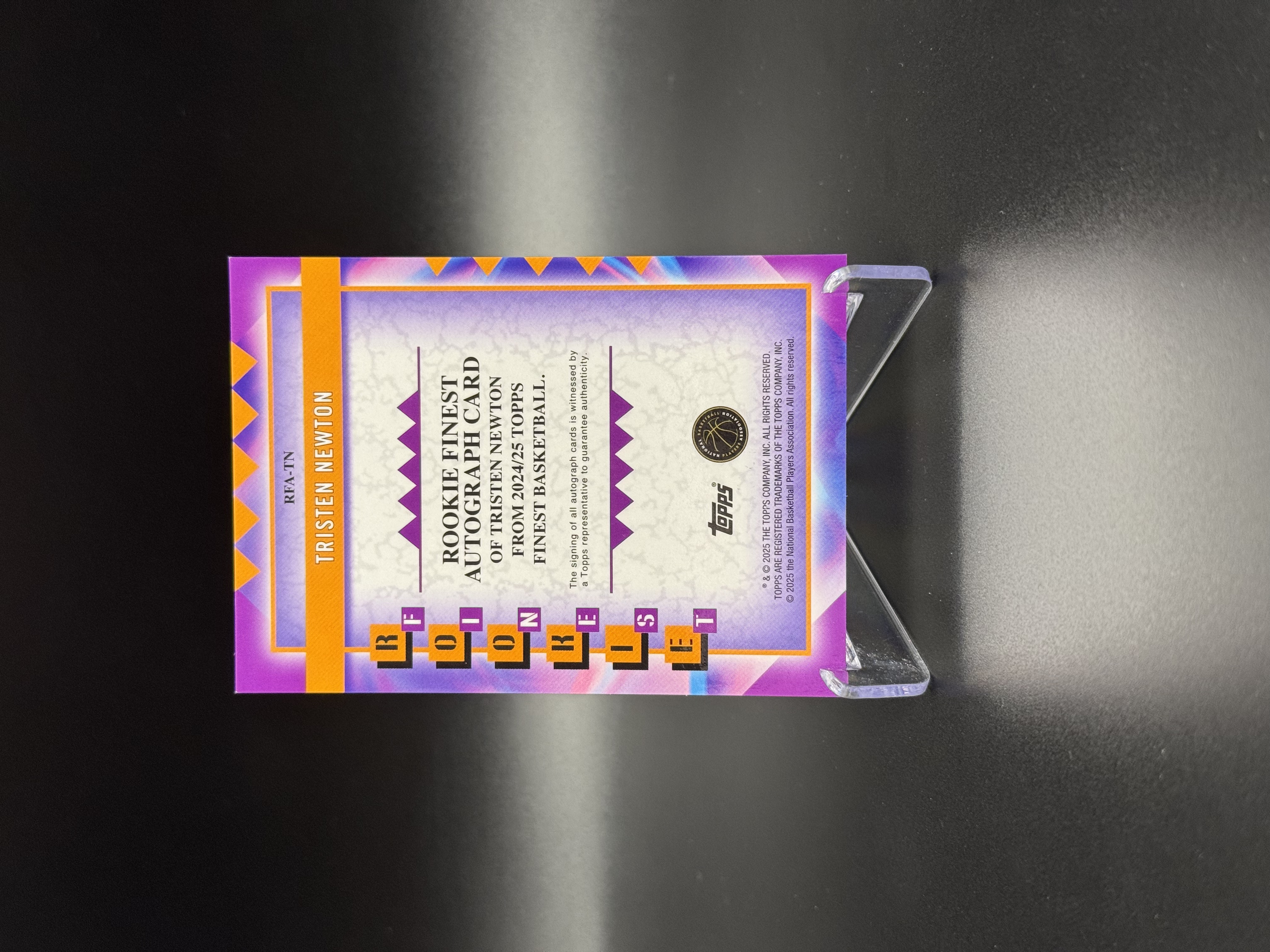 2024-25 Topps Finest Tristen Newton RC 【鲨鱼辣椒 免费代拍】新秀RC 特里斯滕 牛顿 森林狼 新秀签字 银折 专收必备 收藏必备#Tzy
