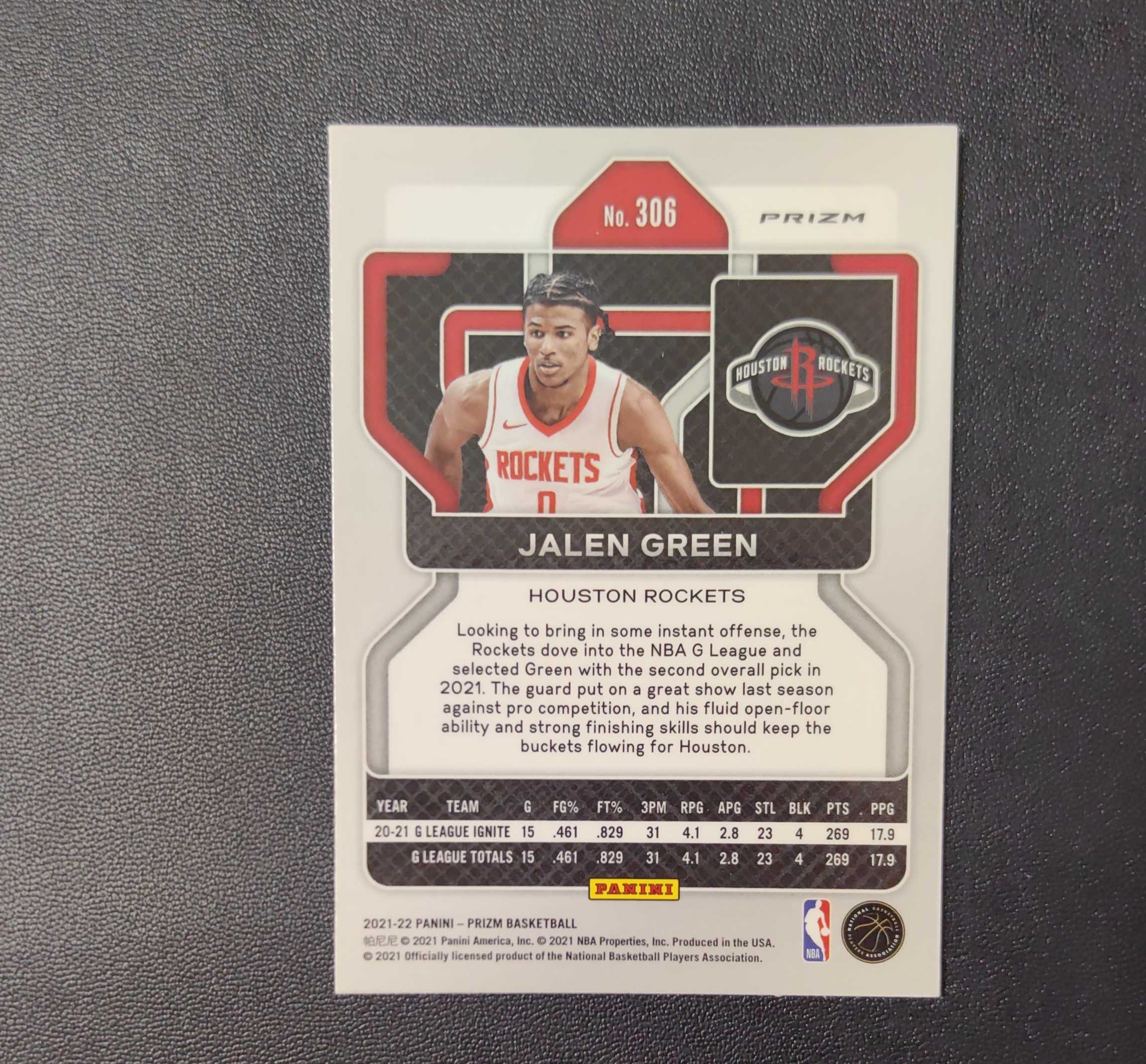 2021-22 Panini Prizm Jalen Green RC 杰伦 格林 火箭 新秀 白碎冰 风雪哥 太阳 东契奇 sga 库里 文班亚马 詹姆斯