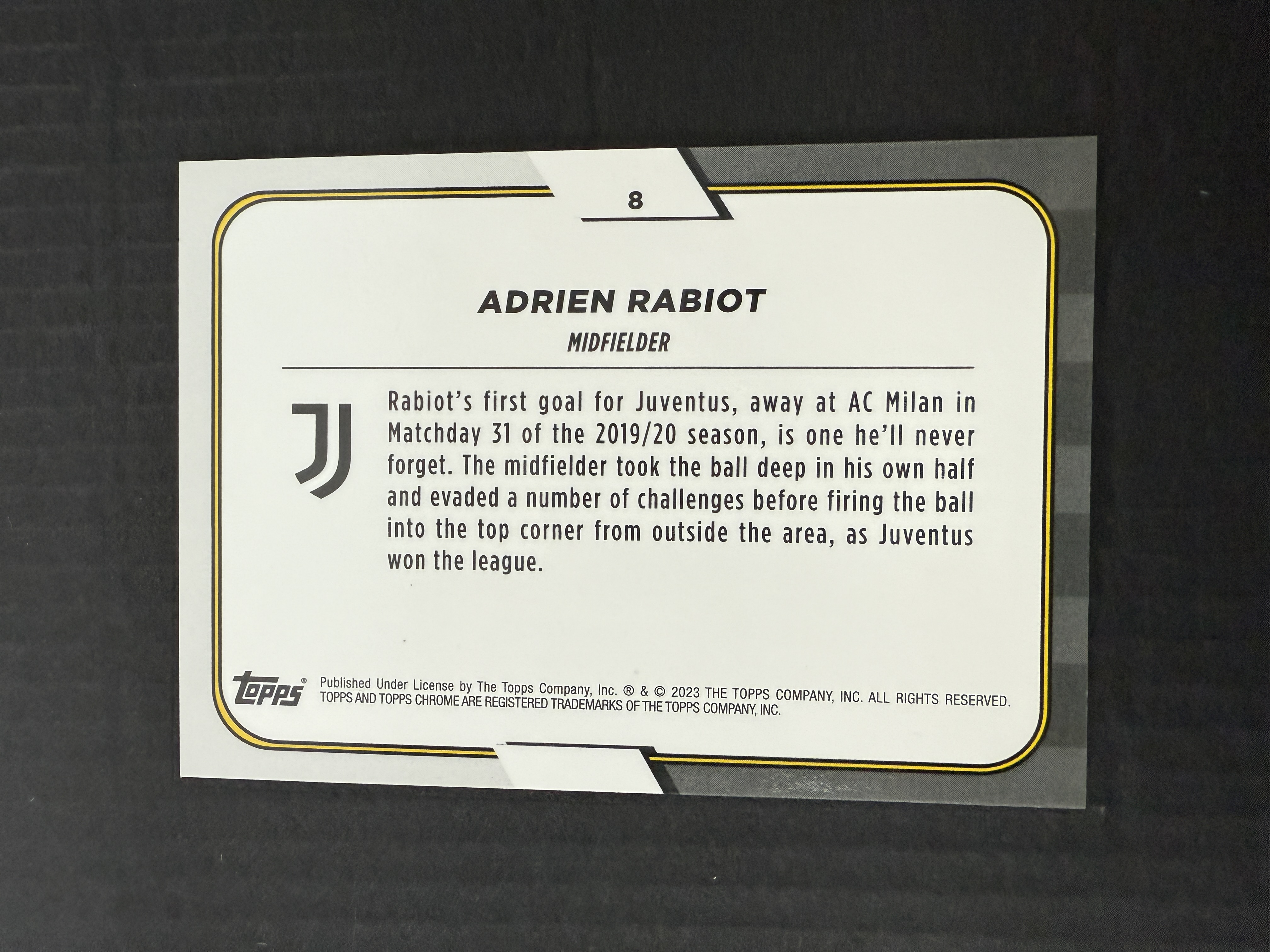 【GOAT山羊拍卖】D哥 2023-24赛季 topps chrome尤文图斯队盒系列 拉波尔特 斑马折 /75 尤文图斯 品相如图