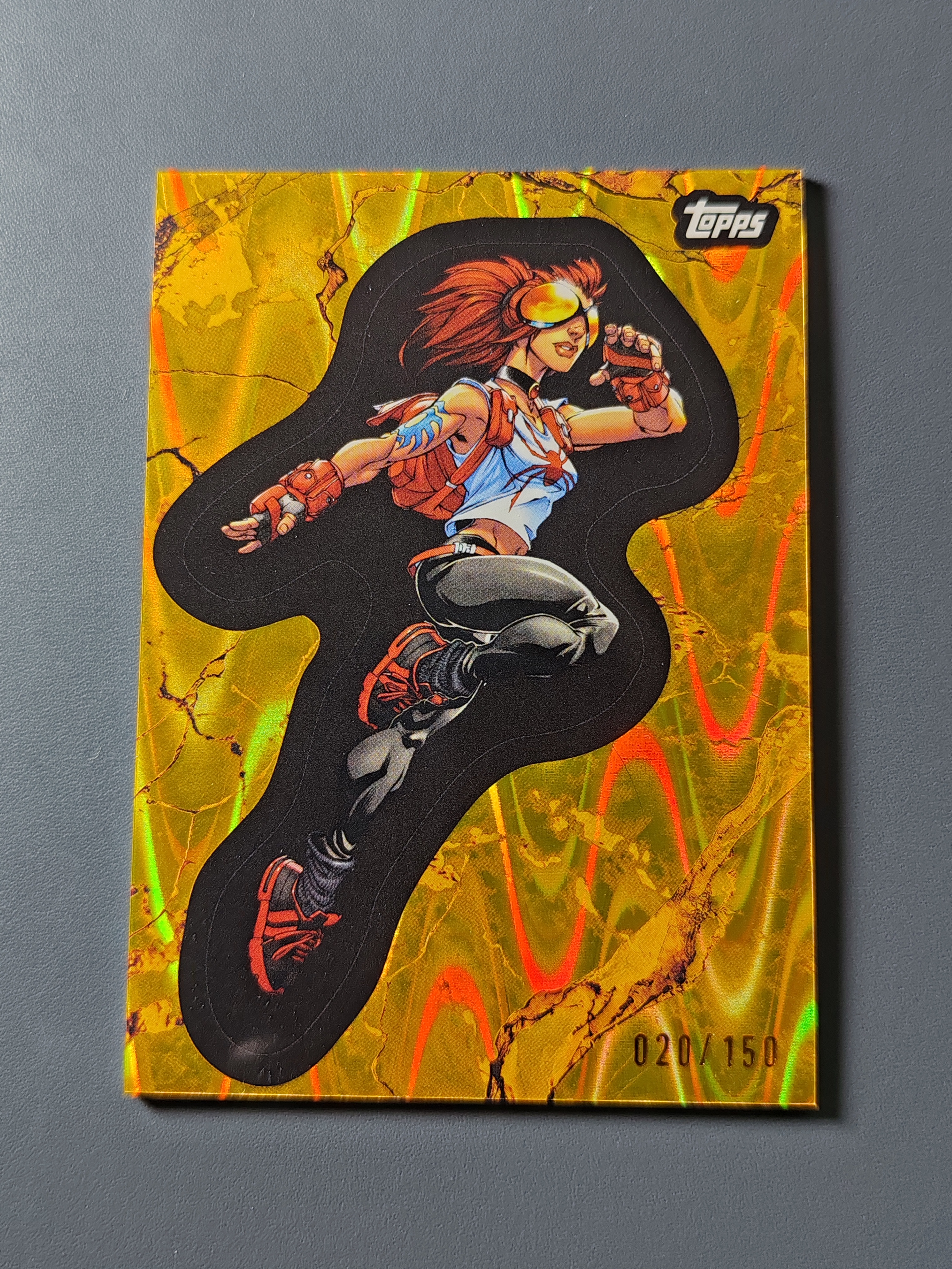 2025 Topps Marvel (MCU) Arana 漫威黄金年代!蜘蛛女孩 安雅·科拉松!金熔岩折!150编!【9527】