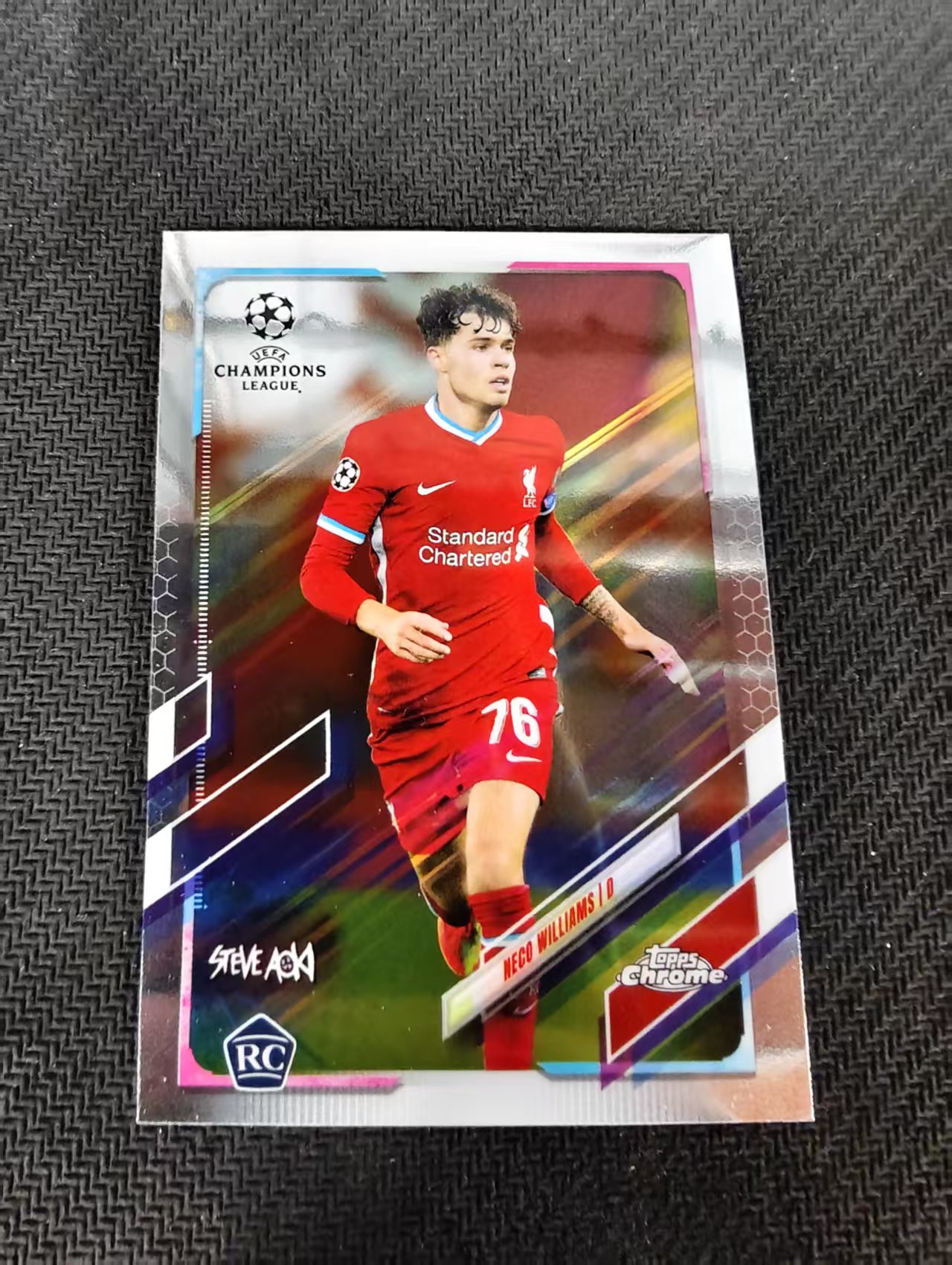 【可合并,不累计】2021 Topps Chrome Neco Williams 欧冠 利物浦 内科威廉姆斯 新秀 RC 划痕 边角瑕疵 @94